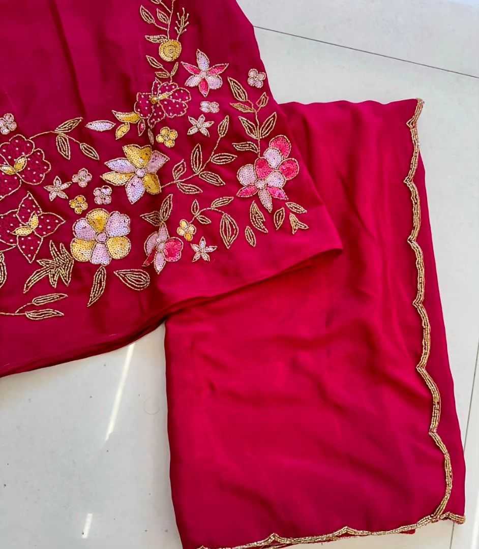 Ynf soft chinon RIN104 APE196 Sarees Wedding Collections Festive Collections Wholesale Party Wear Sarees Fancy Sarees Hand Work Sarees Manufacturer