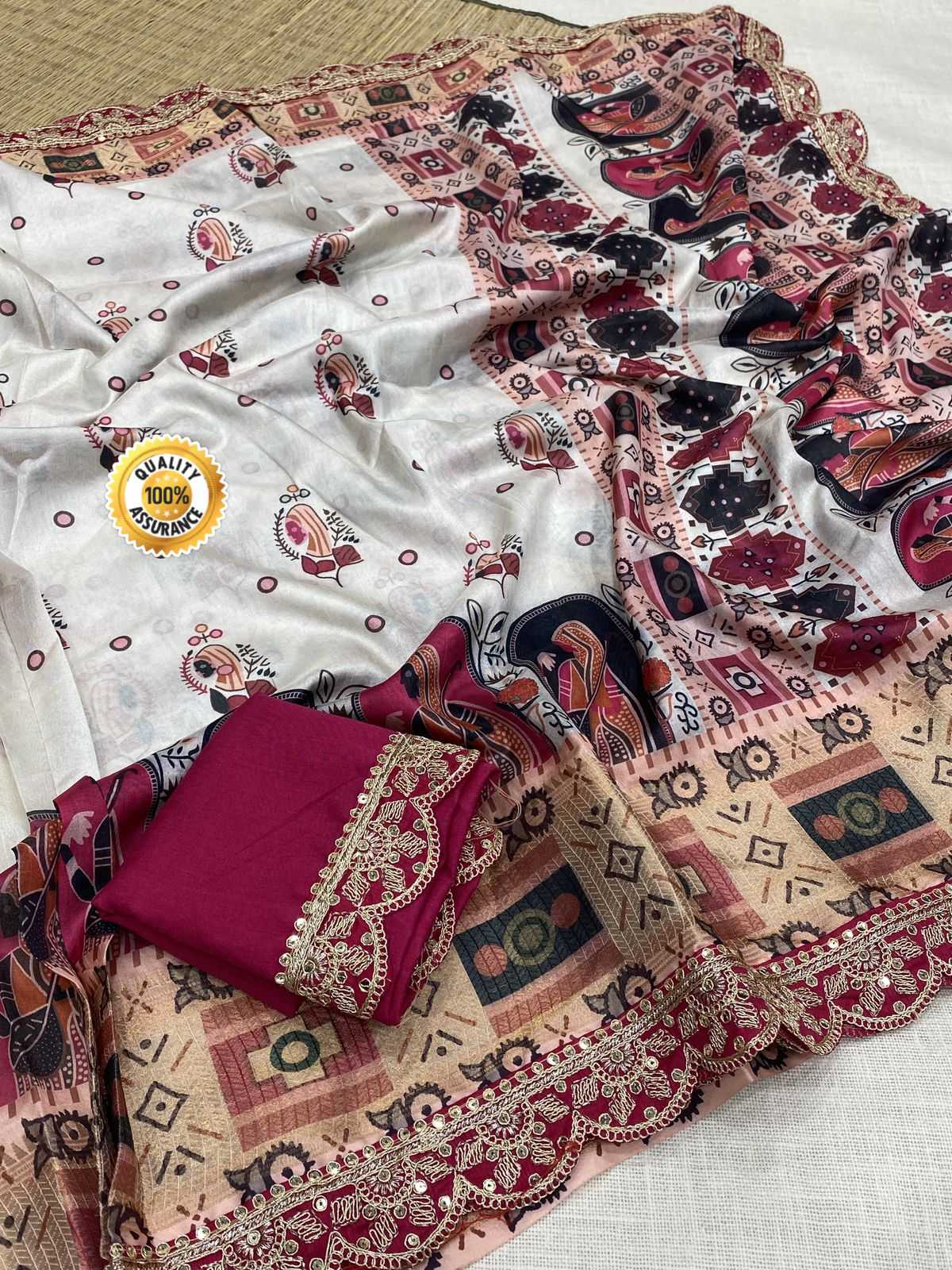 Ynf Soft Dola KESH285 ADS03 Sarees Wholesale Designer Sarees Printed Sarees Sequins Work Saree Manufacturer