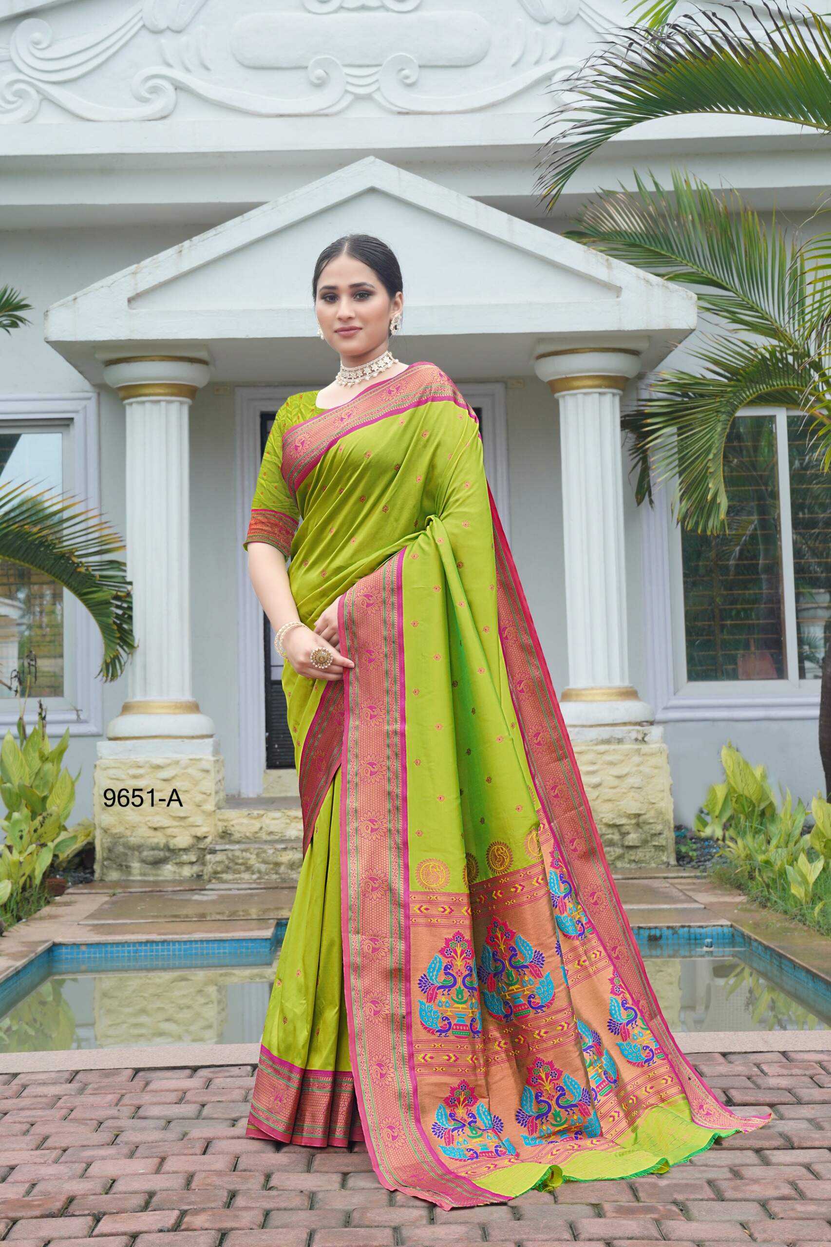 Ynf Soft Silk KESH362 Pushpa Paithani Silk Sarees Wholesale Paithani Sarees Soft Silk Sarees Zari Border Silk Sarees Manufacturer