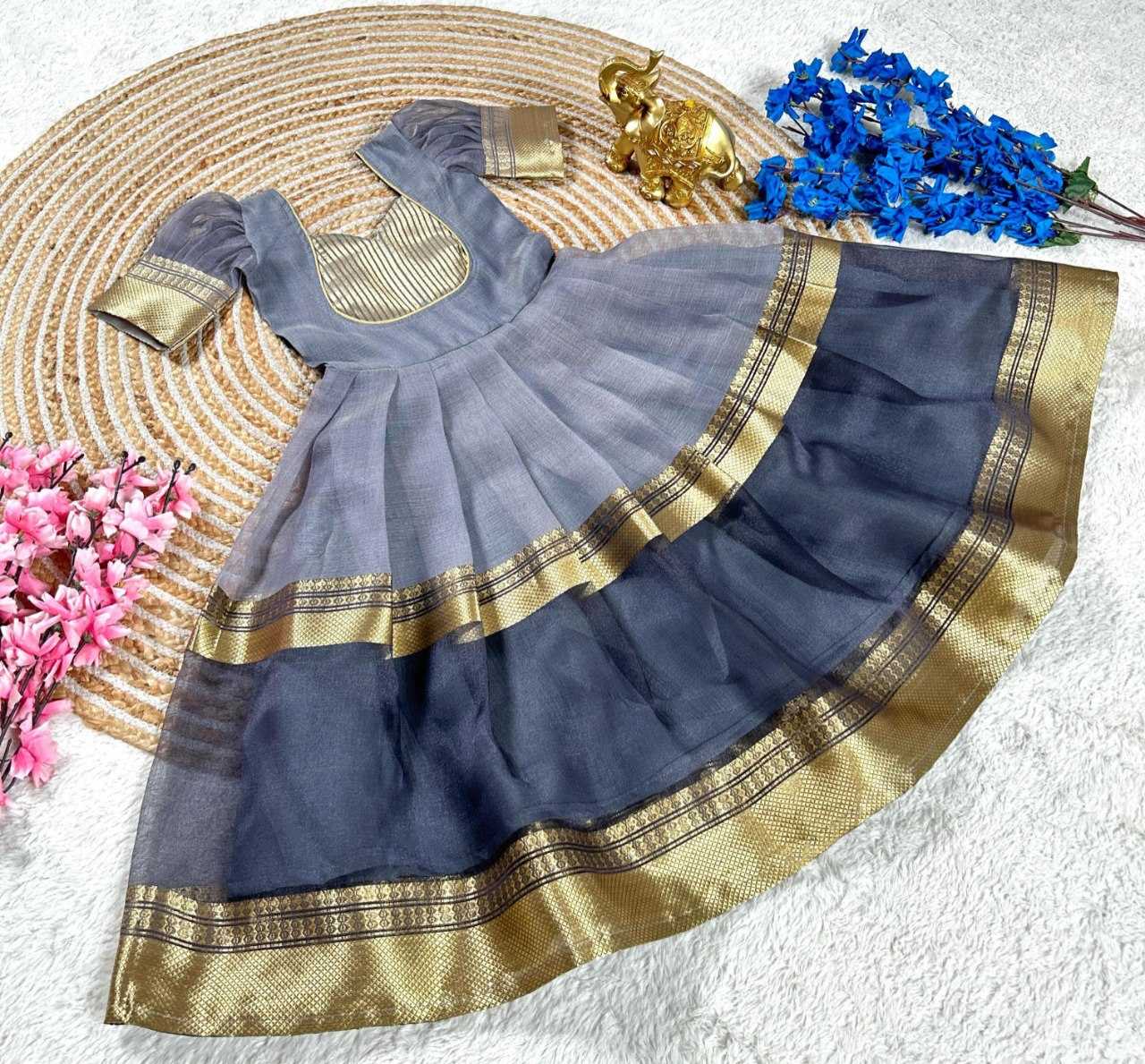 Ynf Tissue Silk KESH109 RRKT03 Gowns Kids Wear Wholesale Kids Gown Kids Frocks Kids Sharara Manufacturer