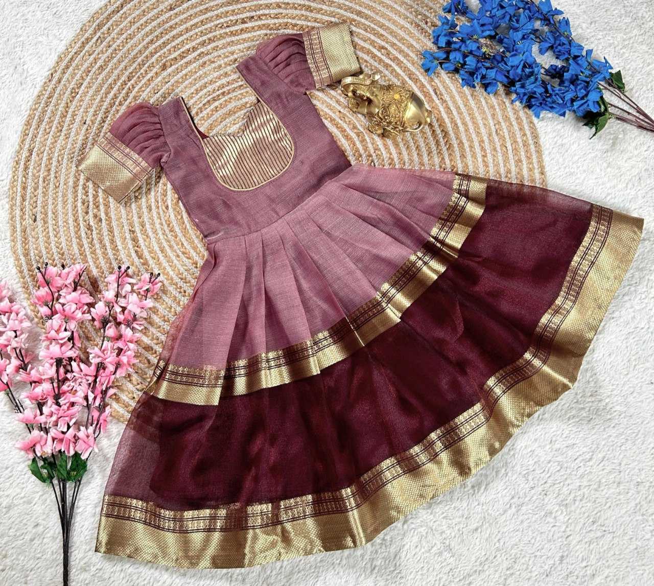 Ynf Tissue Silk KESH109 RRKT03 Gowns Kids Wear Wholesale Kids Gown Kids Frocks Kids Sharara Manufacturer