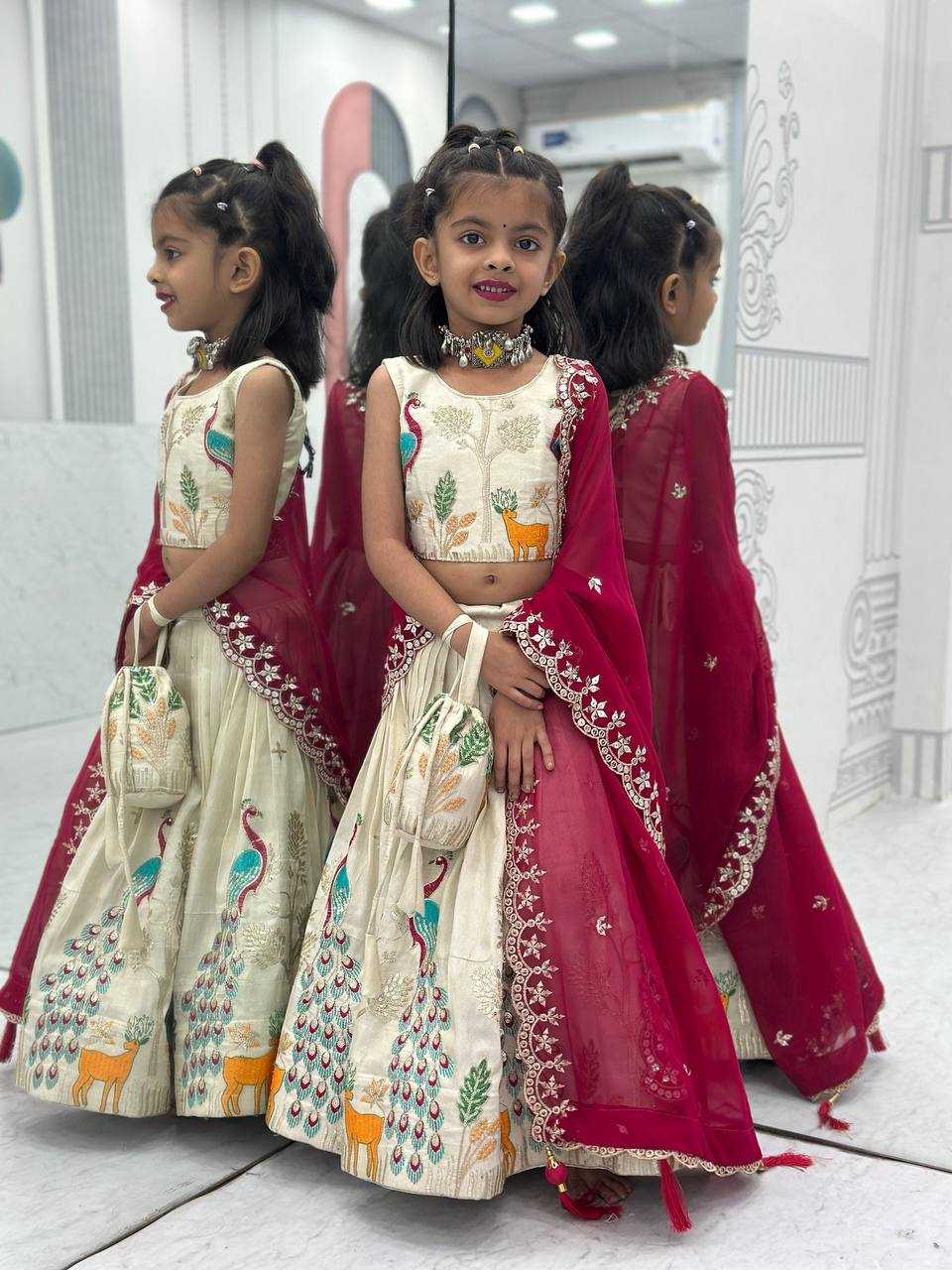 Ynf Tissue Silk KESH119 480 Kids Wear Wholesale Kids Lehenga Embroidered Frock Kids Designer Frock Manufacturer