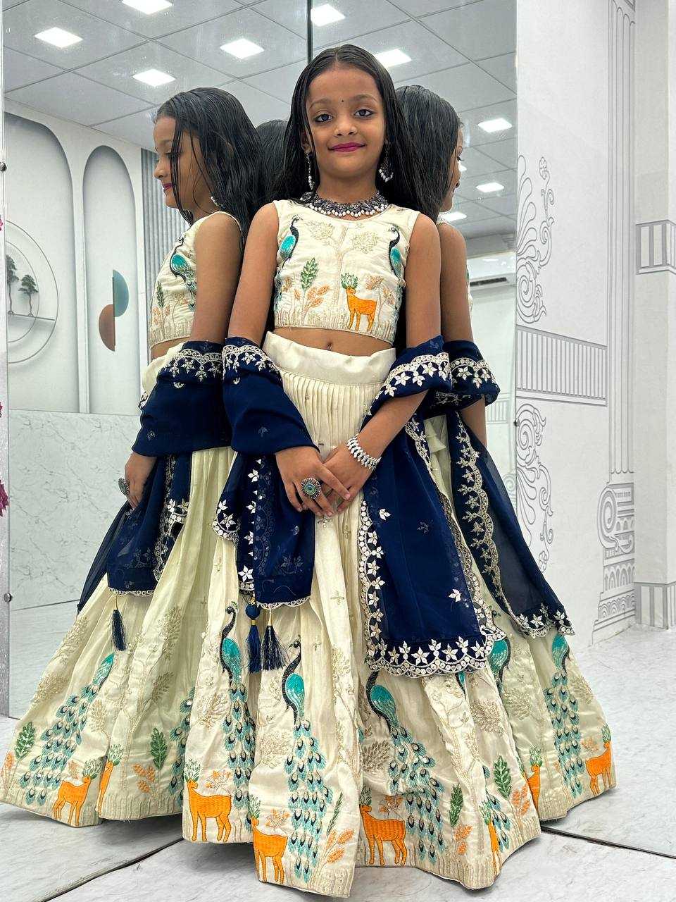 Ynf Tissue Silk KESH119 480 Kids Wear Wholesale Kids Lehenga Embroidered Frock Kids Designer Frock Manufacturer