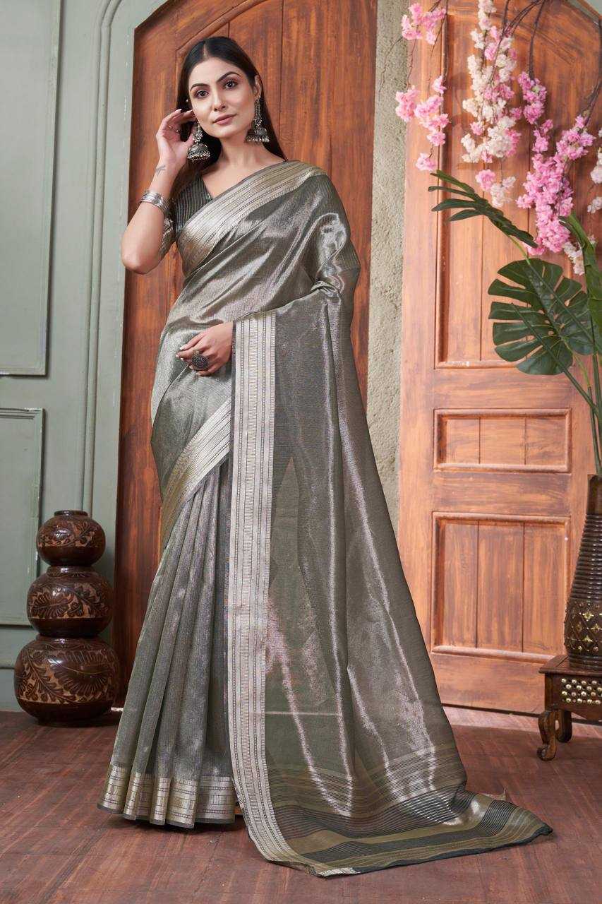 Ynf Tissue Silk RIN170 RUD01 Sarees Wholesale Tissue Silk Saree Jacquard Saree Sarees With Blouse Manufacturer