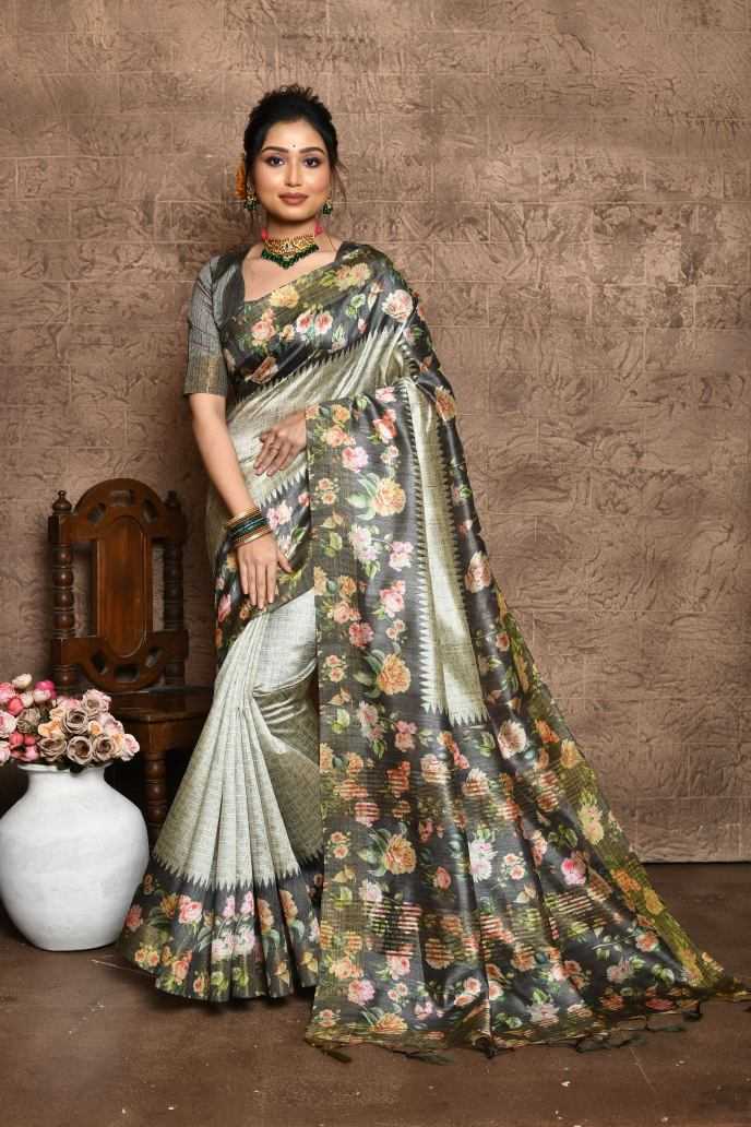 Ynf Tussar Silk KESH165 SONAL FLOWER Silk Sarees Wholesale Soft Silk Sarees Tussar Silk Sarees Silk Sarees For Weddings Manufacturer