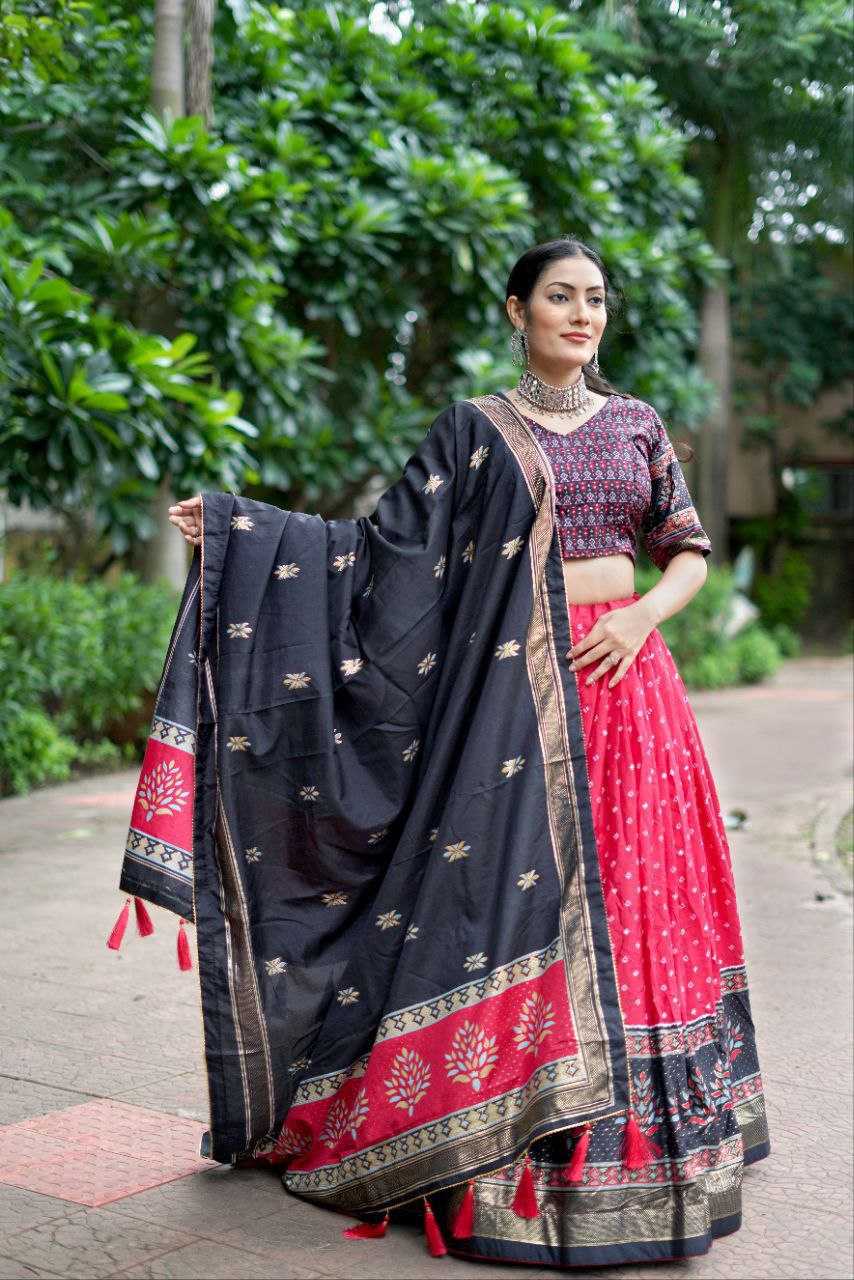 Ynf Tussar Silk KESH187 Tree bandhni Lehengas Wholesale Traditional Lehenga Silk Lehenga Printed Lehenga Manufacturer