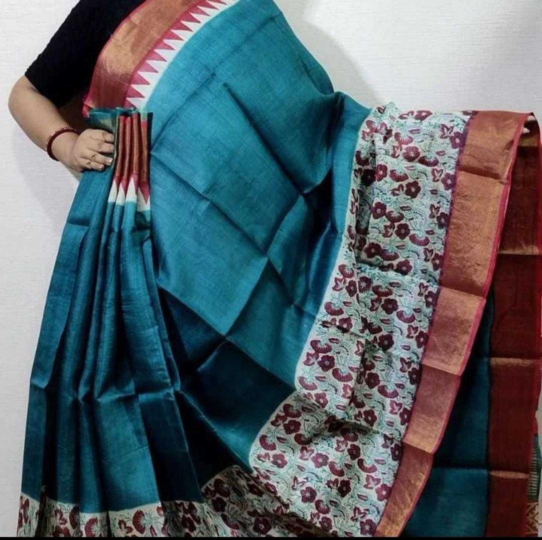 Ynf Tussar Silk KESH418 MKD55 Sarees Wedding Collections Festive Collections Wholesale Fancy Sarees Kalamkari Sarees Tussar Sarees Manufacturer