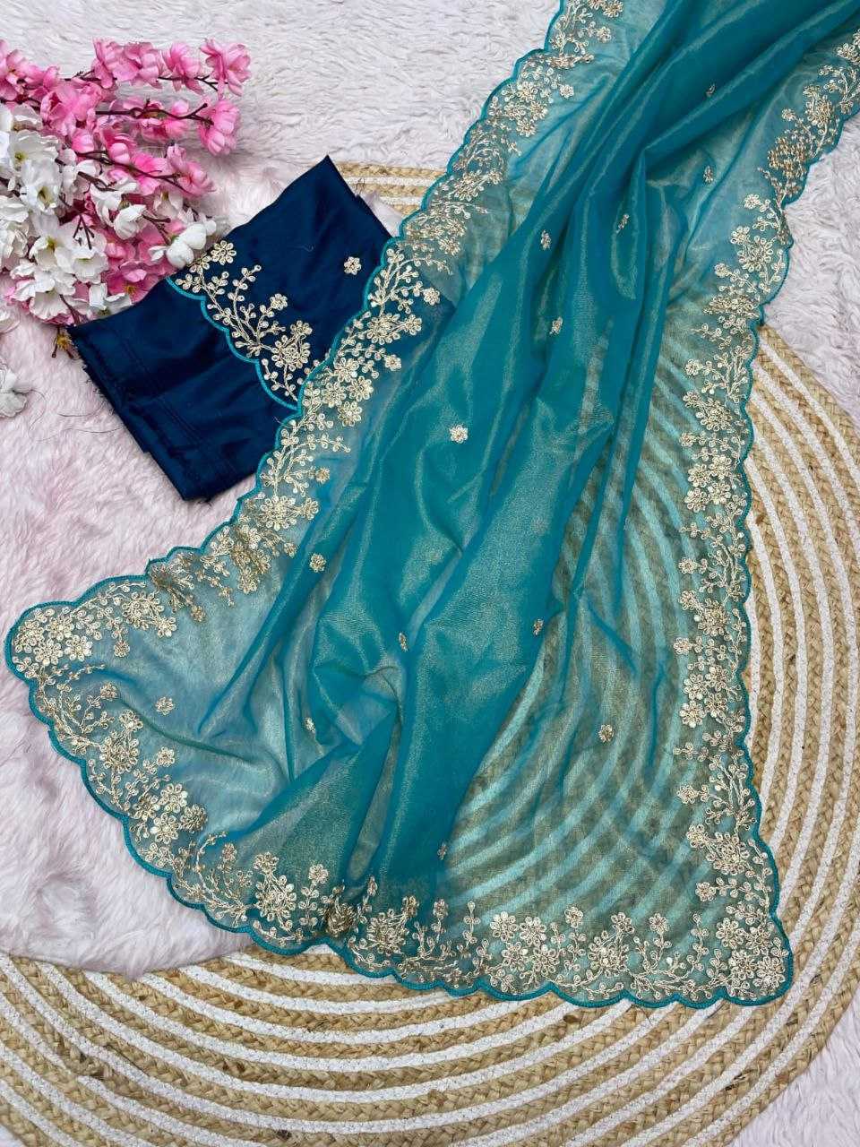 Ynf Twill Net RIN143 505 Sarees Diwali Collections Festive Collections Wholesale Net Sarees Cutwork Saree Sarees With Blouse Manufacturer