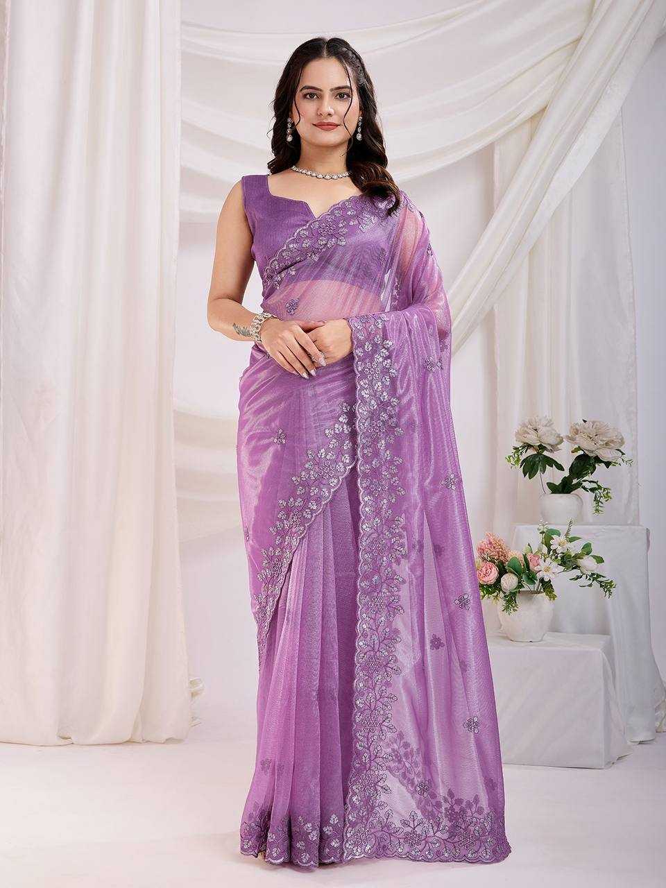 Ynf Twill Net RIN188 Maitry2 Sarees Sarees Wedding Collections Festive Collections Wholesale Net Sarees Sequin Sarees Embroidered Sarees Manufacturer