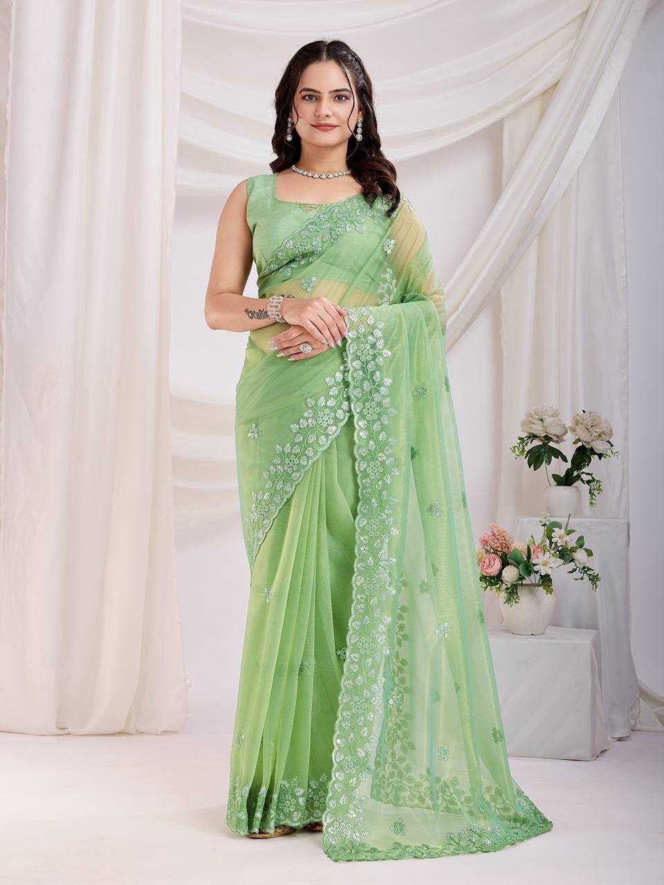 Ynf Twill Net RIN188 Maitry2 Sarees Sarees Wedding Collections Festive Collections Wholesale Net Sarees Sequin Sarees Embroidered Sarees Manufacturer