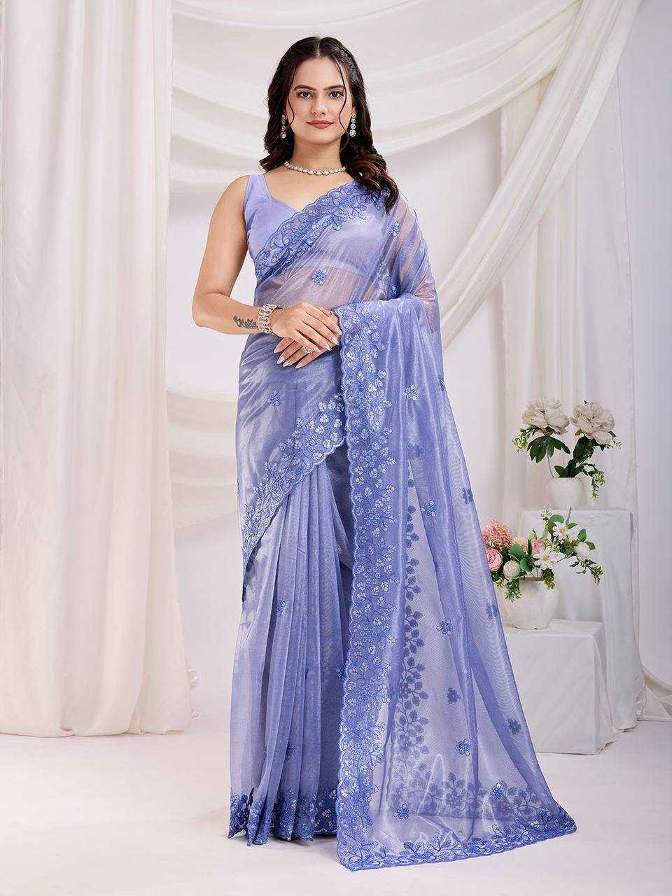 Ynf Twill Net RIN188 Maitry2 Sarees Sarees Wedding Collections Festive Collections Wholesale Net Sarees Sequin Sarees Embroidered Sarees Manufacturer