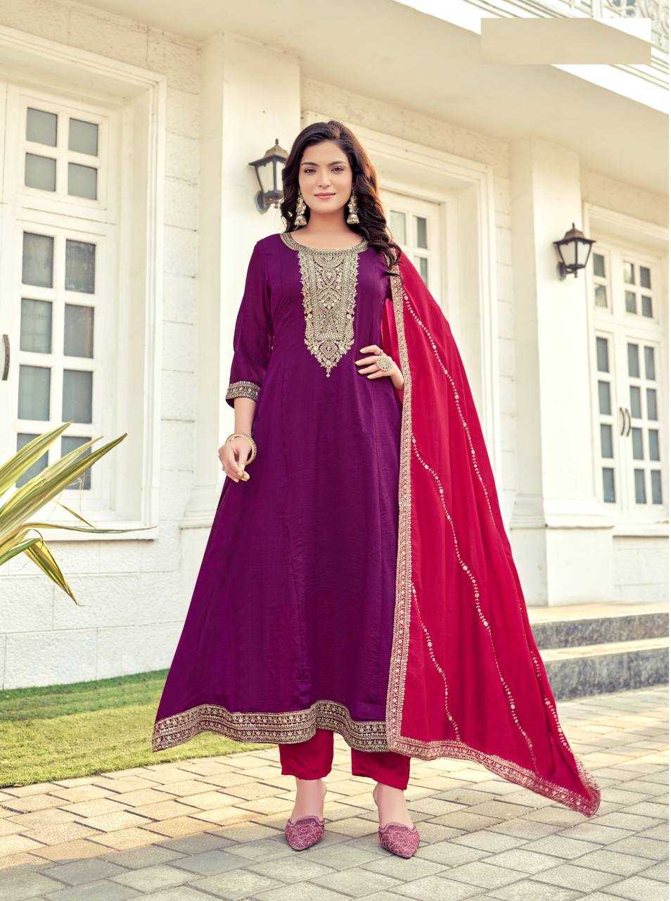 Ynf Vichitra Silk RIN125 KALINI Suits & Dresses Wedding Collections Festive Collections Wholesale Ladies Suits Embroidery Suits Wedding Outfits Manufacturer