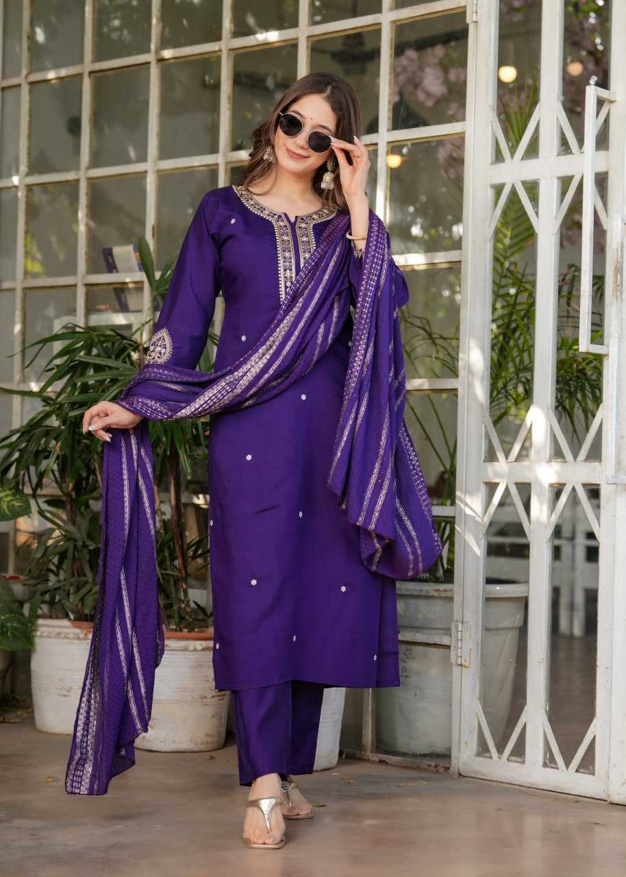 Ynf Viscose Chanderi KESH402 6010 Suits & Dresses Wholesale Embroidery Suits Ladies Salwar Suits Designer Suits Manufacturer