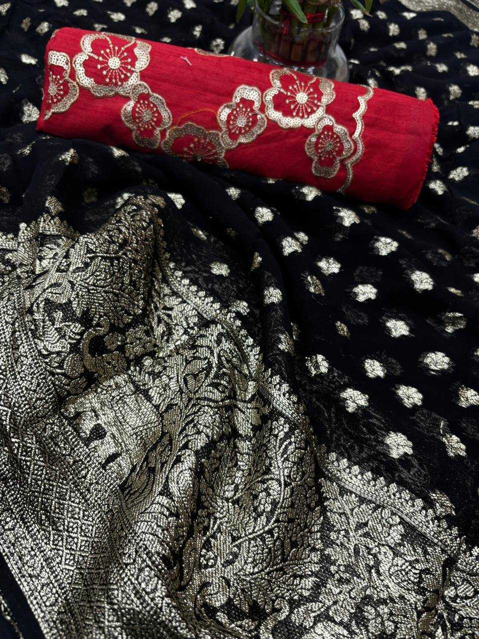 Ynf Viscose RIN124 Elephant Flower blouse Sarees Wedding Collections Festive Collections Wholesale Designer Sarees Georgette Sarees Viscose Saree Festive Sarees Manufacturer