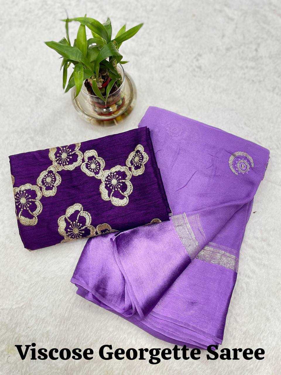 Ynf Viscose RIN124 Half Moon Sarees Wedding Collections Festive Collections Wholesale Georgette Sarees Sequence Sarees Viscose Saree Manufacturer