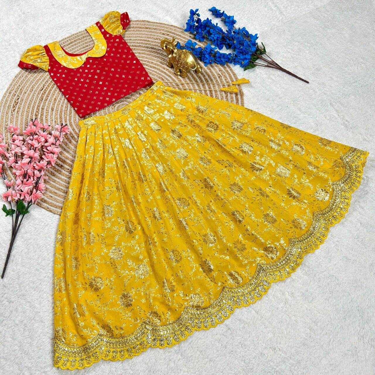 Ynf WEIGHTLESS KESH109 RRK109 Kids Wear Wholesale Kids Lehenga Embroidered Frock Kids Ghagra Choli Manufacturer