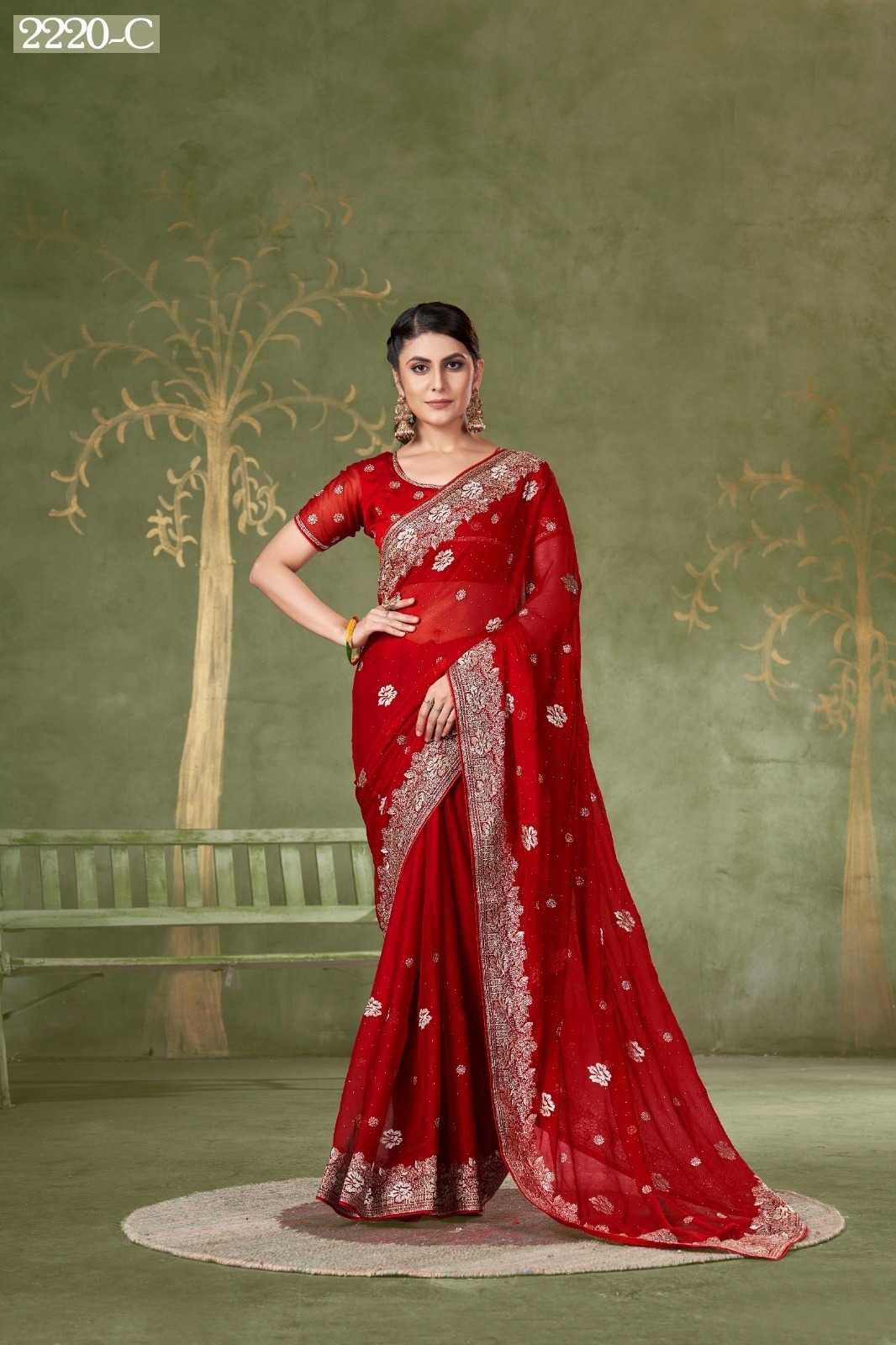 Ynf Chiffon KESH113 Jayshree Sarees-2220 Series Sarees Wedding Collections Festive Collections Wholesale Fancy Sarees Embroidered Sarees Swarovski Sarees Manufacturer