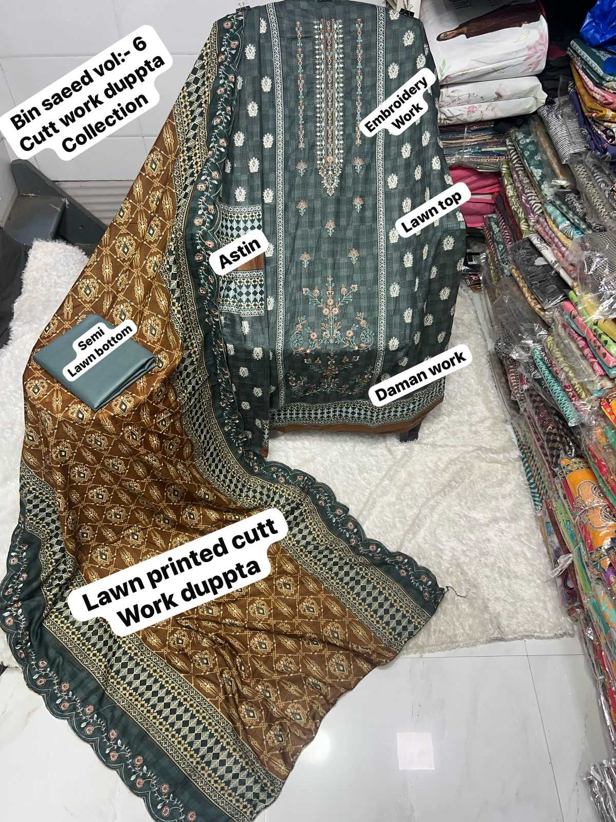 Ynf Cotton KESH444 BIN SAEED VOL 6 Suits & Dresses Islamic Clothing Festive Collections Wholesale Printed Suits Cotton Suits Embroidered Suits Manufacturer