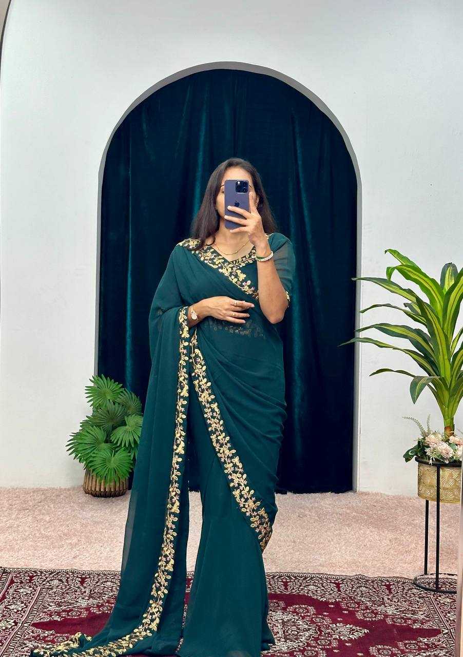 Ynf Faux Georgette RIN215 1055 Sarees Wholesale Embroidered Sarees Heavy Work Sarees Saree Gown Manufacturer
