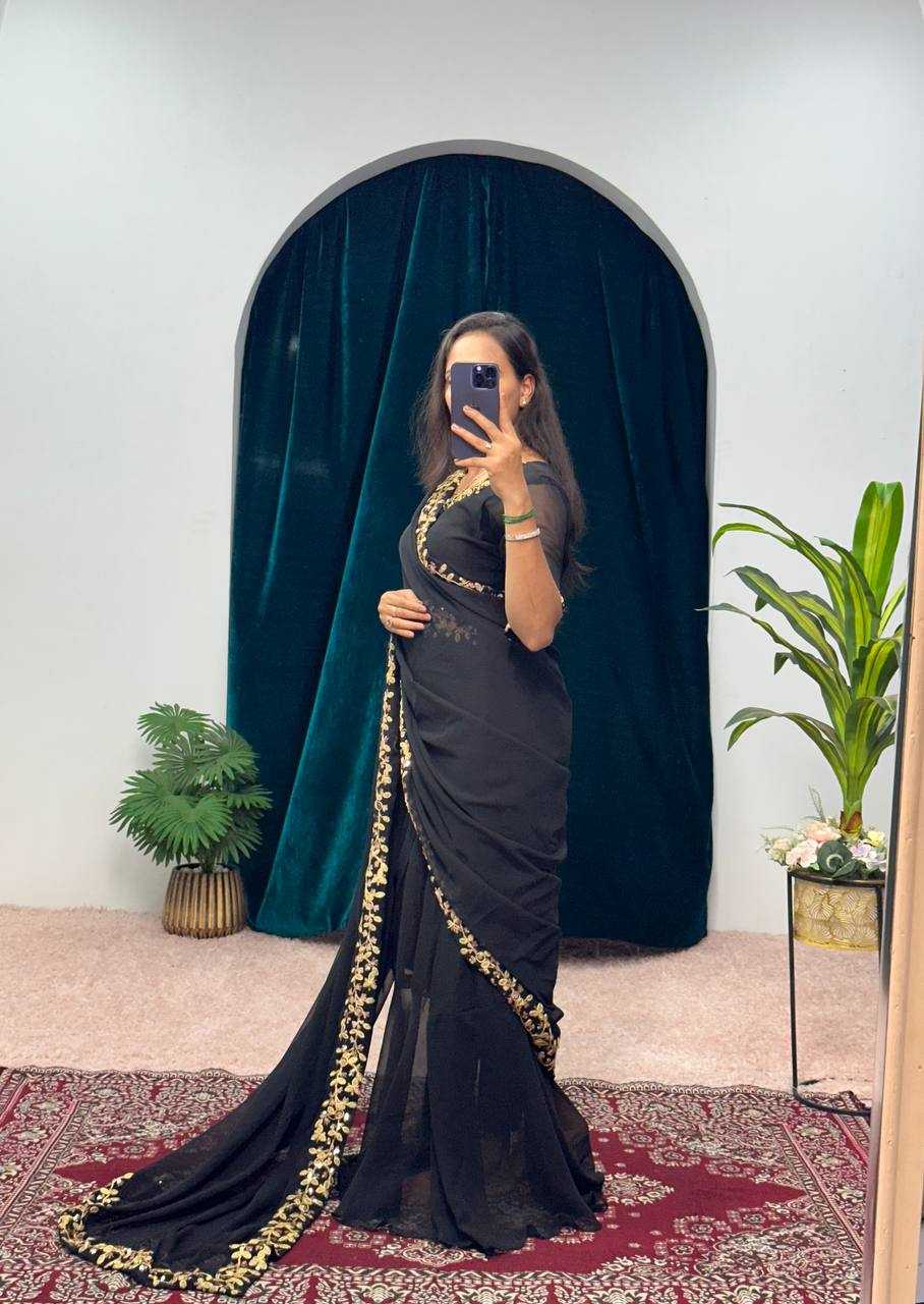 Ynf Faux Georgette RIN215 1055 Sarees Wholesale Embroidered Sarees Heavy Work Sarees Saree Gown Manufacturer