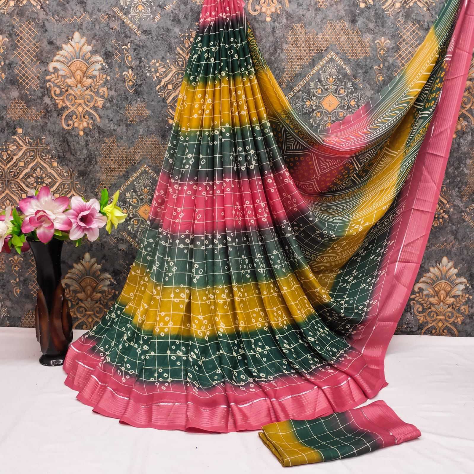 Ynf Georgette RIN203 MYRA Sarees Wholesale Georgette Sarees Bandhani Sarees Manufacturer