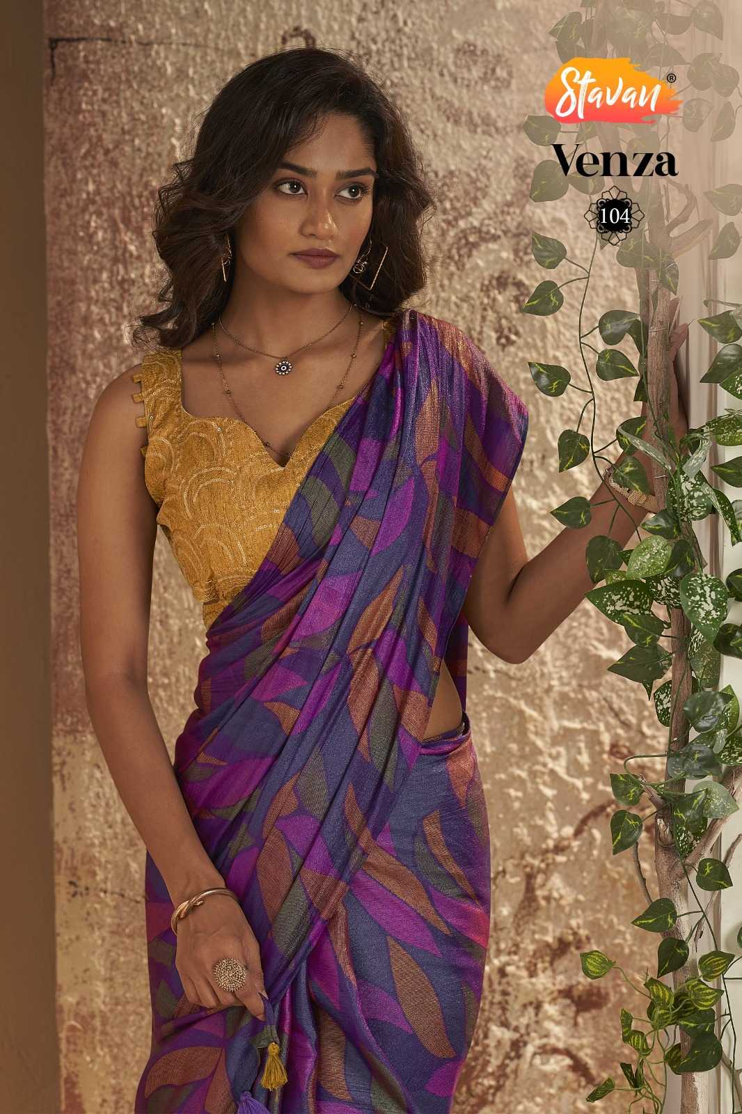 Ynf Nylon RIN184 STAVAN-VENZA Sarees Diwali Collections Festive Collections Wholesale Fancy Sarees Printed Sarees Embroidered Sarees Manufacturer