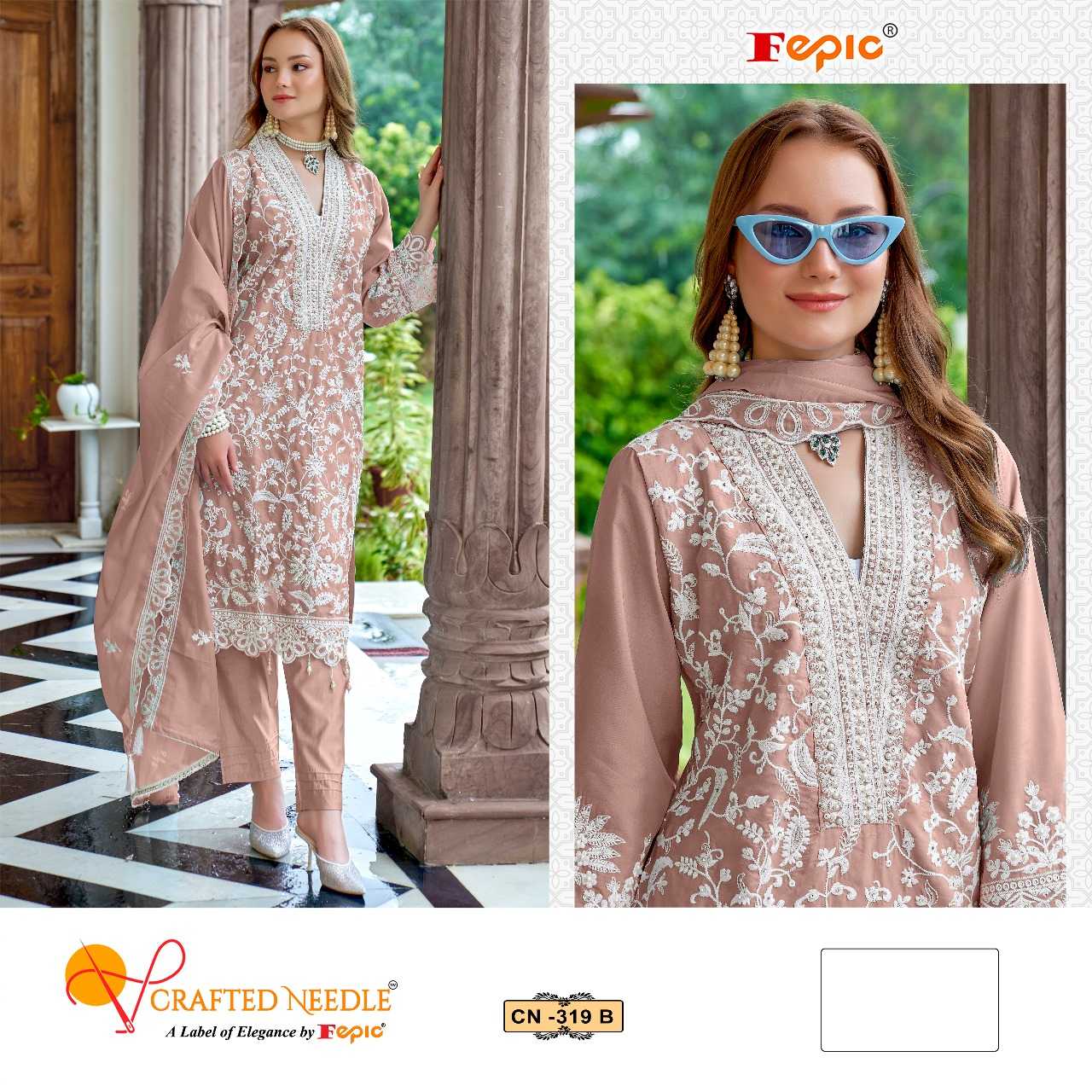 Ynf Organza KESH446 CRAFTED NEEDLE CN-319 Suits & Dresses Islamic Clothing Festive Collections Wholesale Pakistani Suits Kashmiri Suits Embroidered Suits Manufacturer