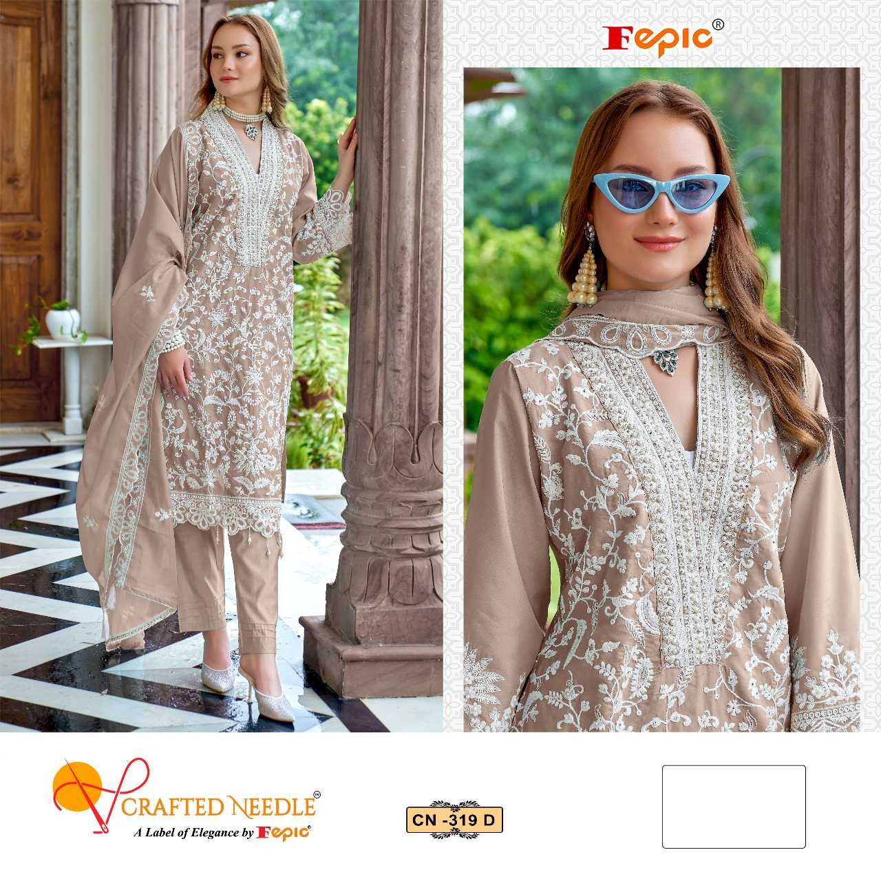 Ynf Organza KESH446 CRAFTED NEEDLE CN-319 Suits & Dresses Islamic Clothing Festive Collections Wholesale Pakistani Suits Kashmiri Suits Embroidered Suits Manufacturer