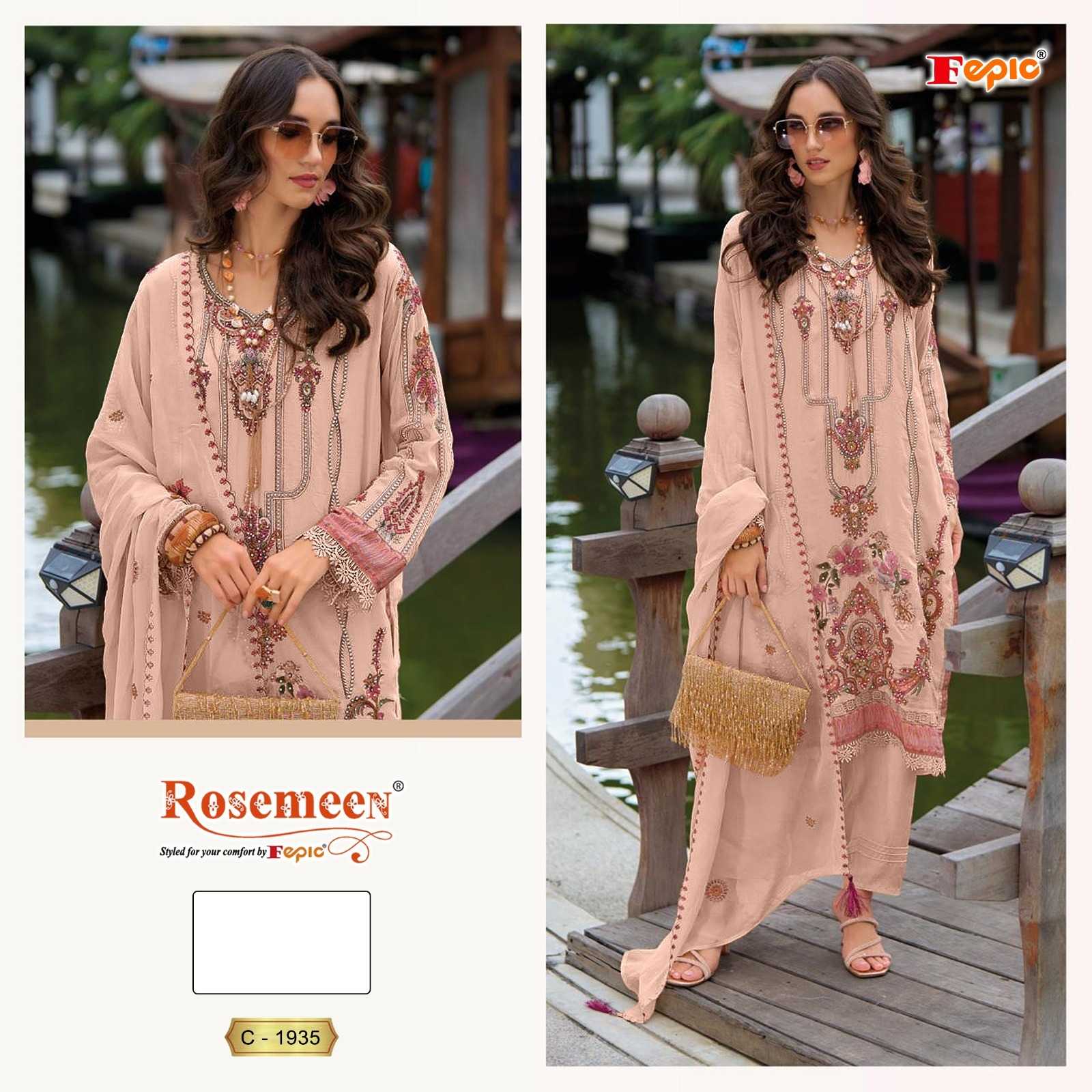 Ynf Organza KESH446 FEPIC ROSEMEEN-1935 Suits & Dresses Islamic Clothing Festive Collections Wholesale Pakistani Suits Kashmiri Suits Embroidered Suits Manufacturer