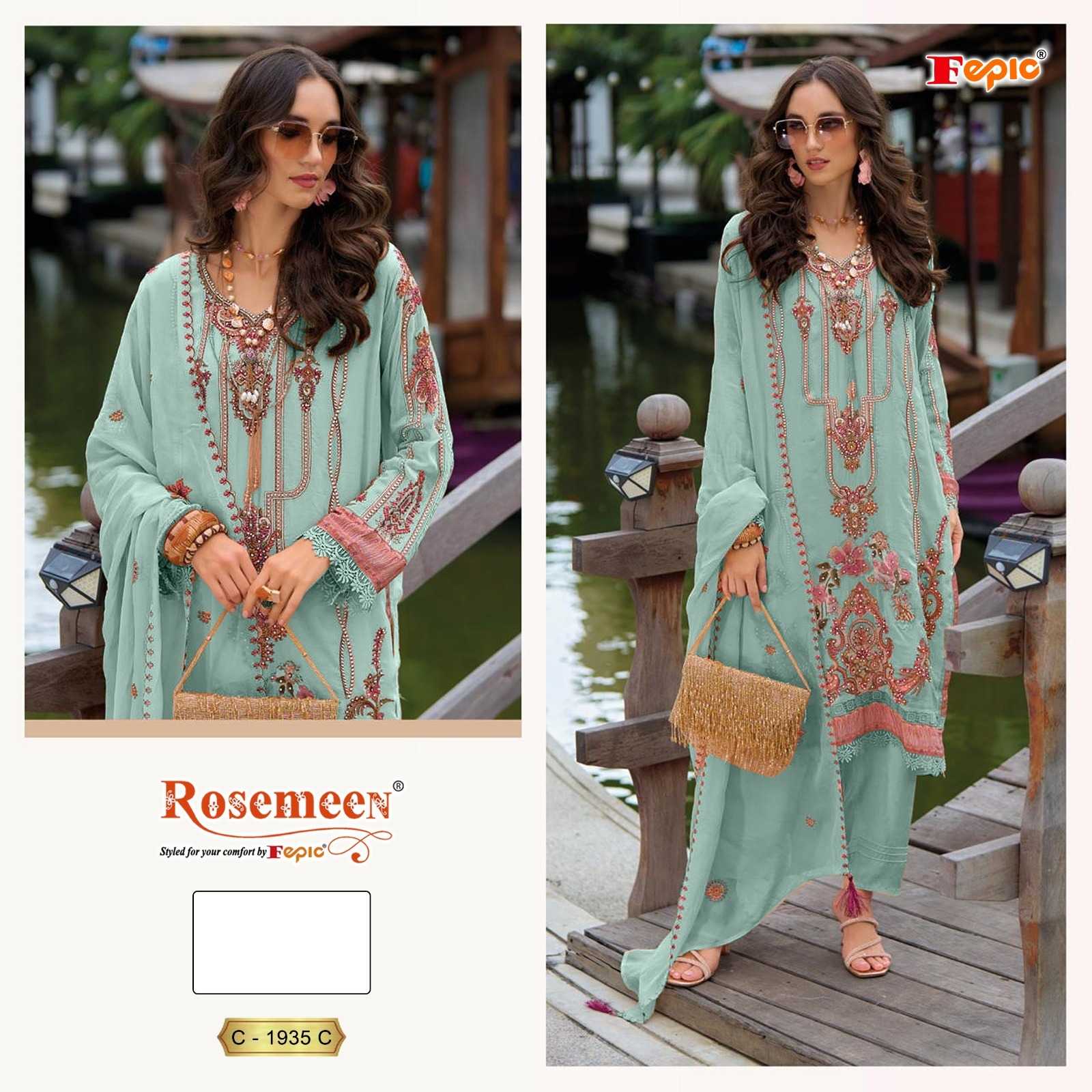 Ynf Organza KESH446 FEPIC ROSEMEEN-1935 Suits & Dresses Islamic Clothing Festive Collections Wholesale Pakistani Suits Kashmiri Suits Embroidered Suits Manufacturer