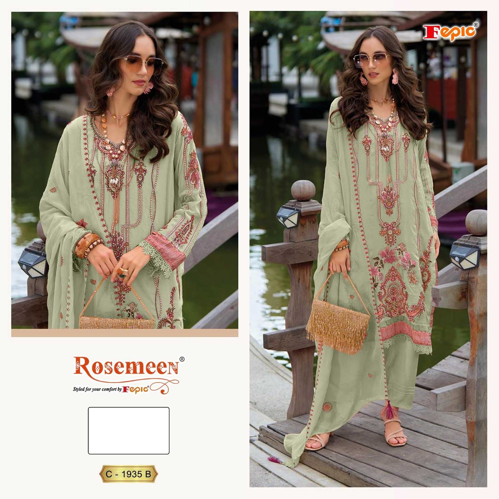 Ynf Organza KESH446 FEPIC ROSEMEEN-1935 Suits & Dresses Islamic Clothing Festive Collections Wholesale Pakistani Suits Kashmiri Suits Embroidered Suits Manufacturer