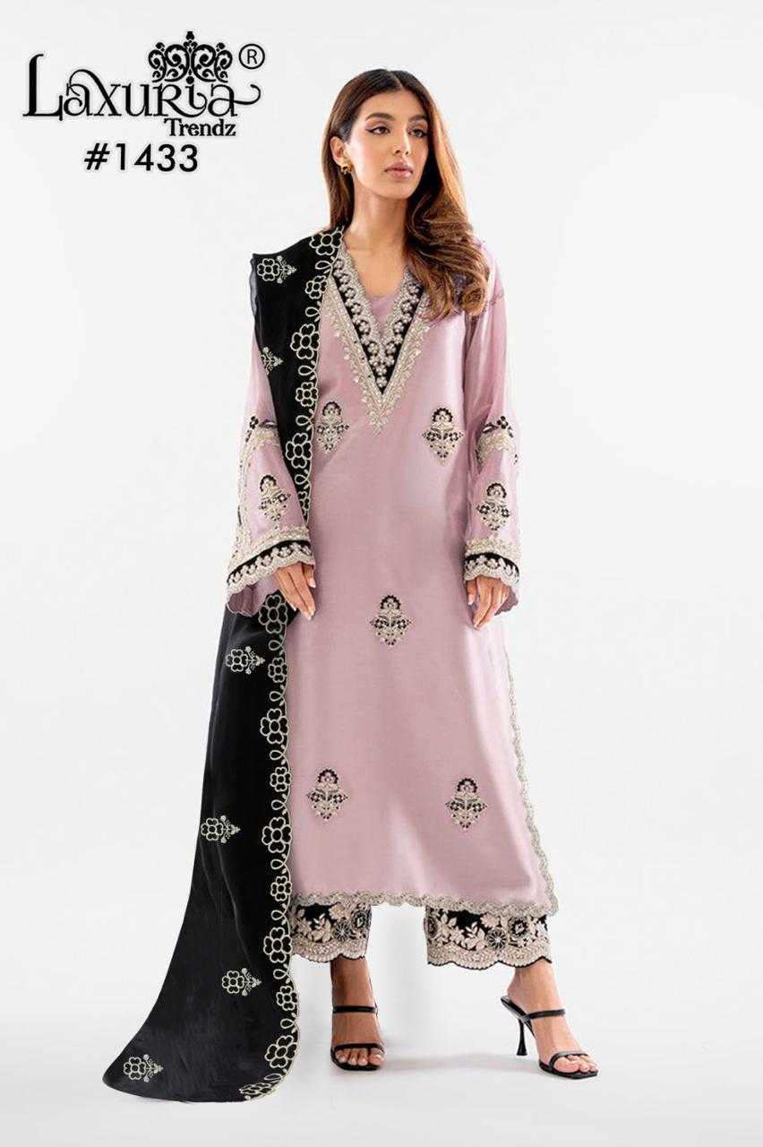 Ynf Organza RIN186 Laxuria Trendz-Luxury pŕet Collection-1433 Suits & Dresses Islamic Clothing Festive Collections Wholesale Embroidery Suits Party wear suits Eid Collections Manufacturer