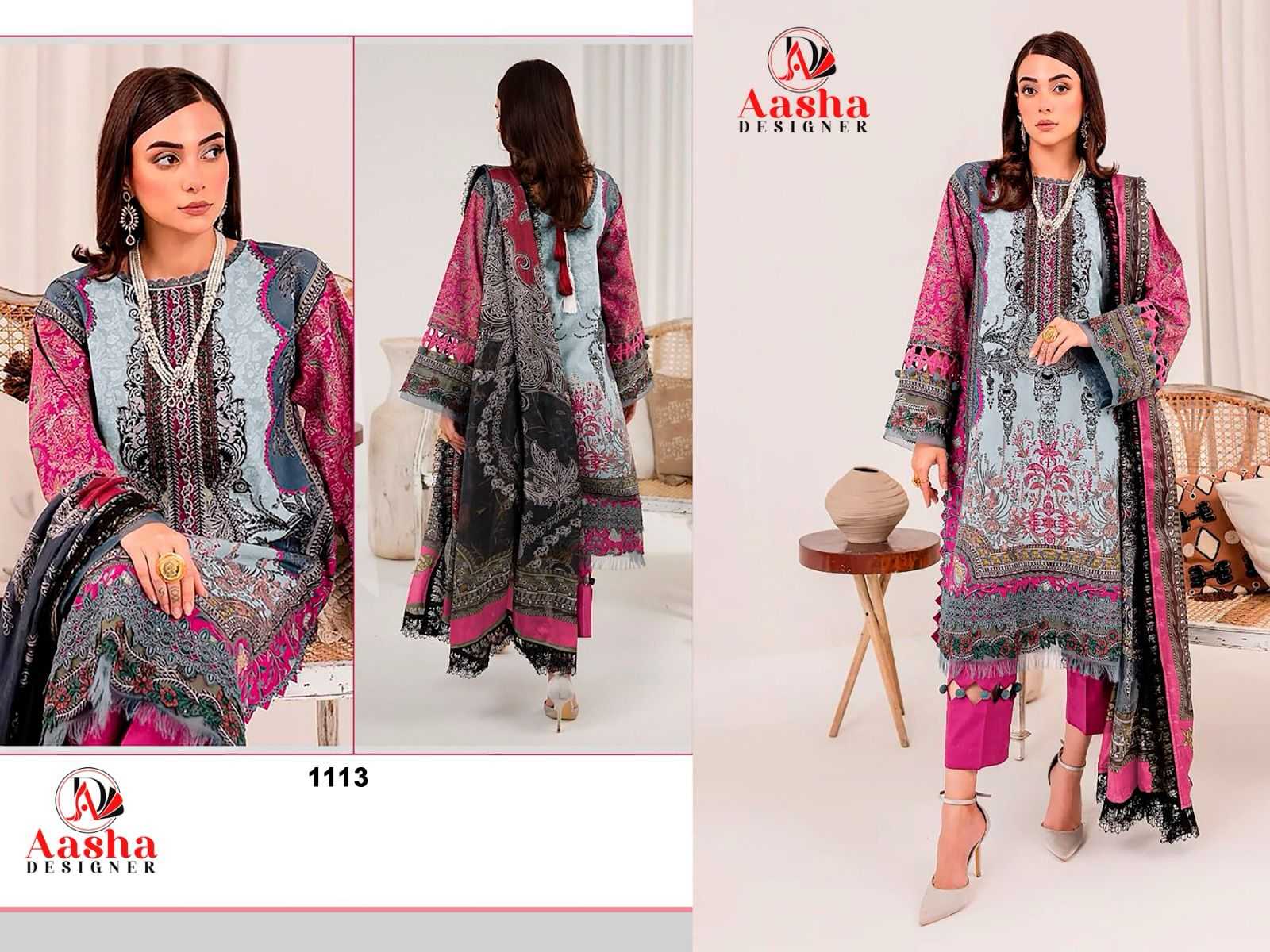 Ynf Pure Cotton RIN186 AASHA DESIGNER-1113AB Suits & Dresses Islamic Clothing Festive Collections Wholesale Embroidery Suits Cotton Suits Party wear suits Manufacturer