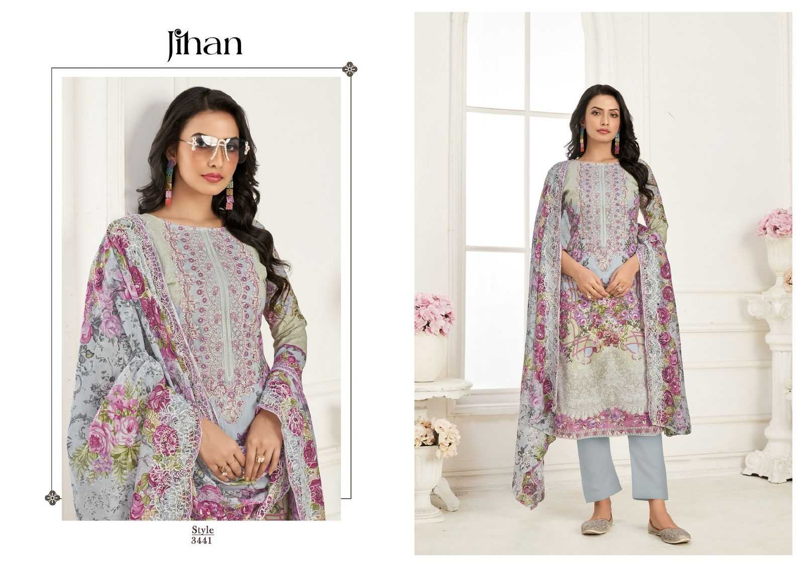 Ynf Pure Cotton RIN186 JIHAN-NEEDLE WONDER LAWN COLLECTION VOL-4 Suits & Dresses Islamic Clothing Festive Collections Wholesale Embroidery Suits Cotton Suits Eid Collections Manufacturer