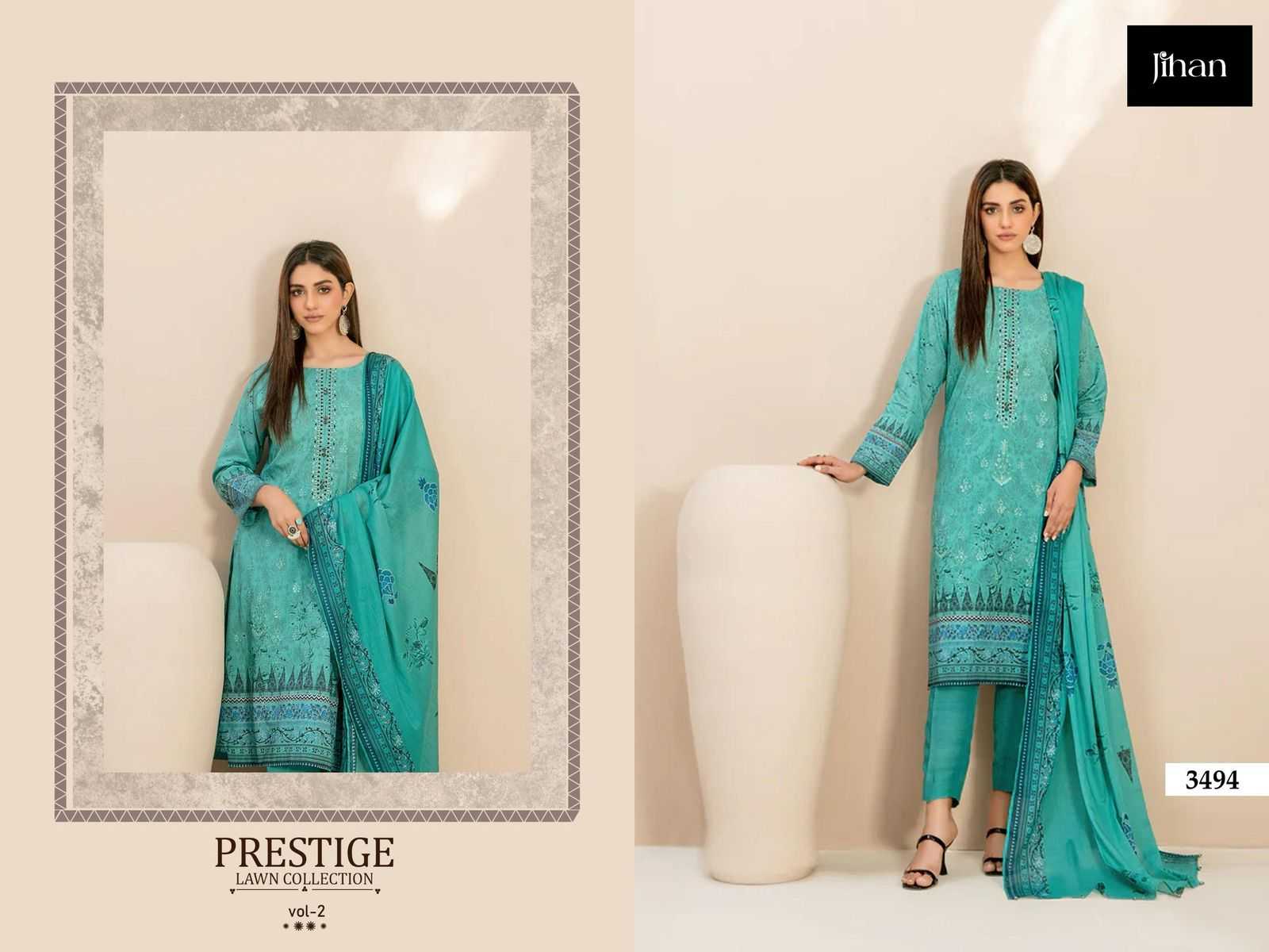 Ynf Pure Cotton RIN186 JIHAN-PRESTIGE-2 Suits & Dresses Islamic Clothing Festive Collections Wholesale Embroidery Suits Cotton Suits Eid Collections Manufacturer