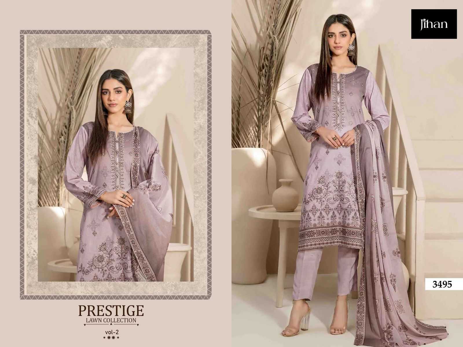 Ynf Pure Cotton RIN186 JIHAN-PRESTIGE-2 Suits & Dresses Islamic Clothing Festive Collections Wholesale Embroidery Suits Cotton Suits Eid Collections Manufacturer