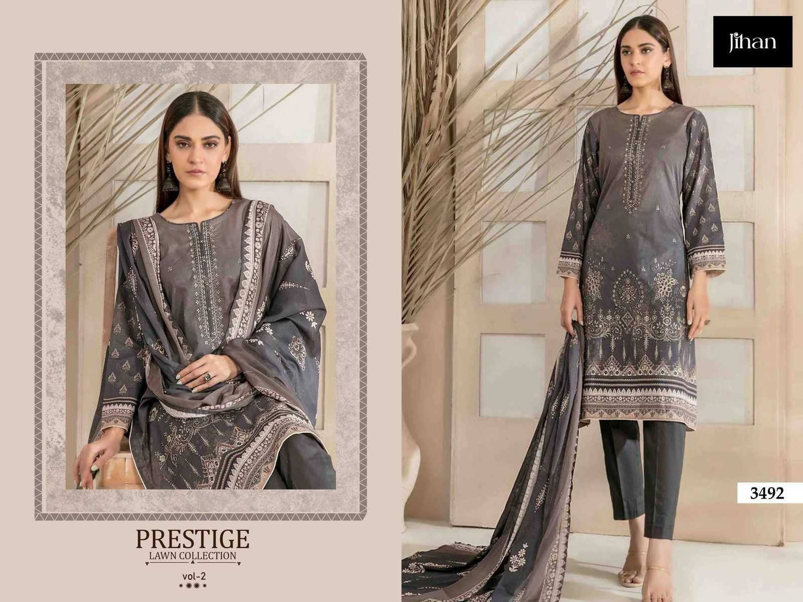 Ynf Pure Cotton RIN186 JIHAN-PRESTIGE-2 Suits & Dresses Islamic Clothing Festive Collections Wholesale Embroidery Suits Cotton Suits Eid Collections Manufacturer