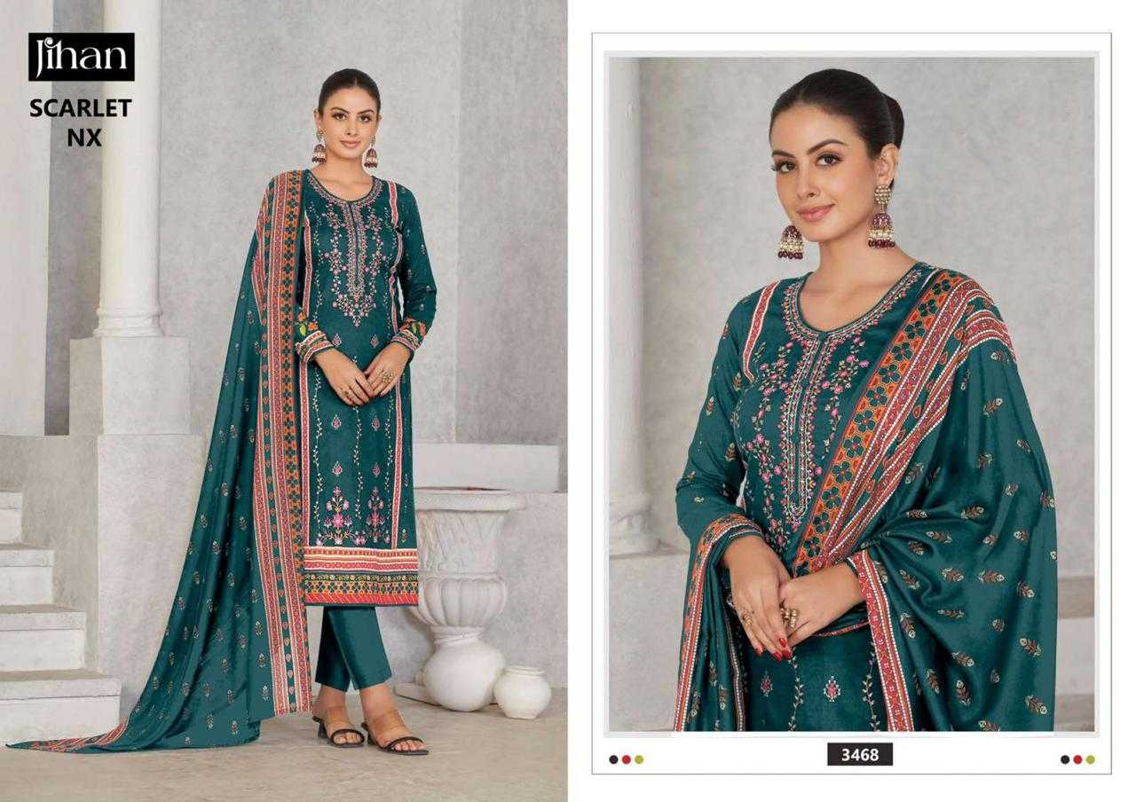 Ynf Pure Cotton RIN186 JIHAN-SCARLET NX Suits & Dresses Islamic Clothing Festive Collections Wholesale Embroidery Suits Party wear suits Eid Collections Manufacturer