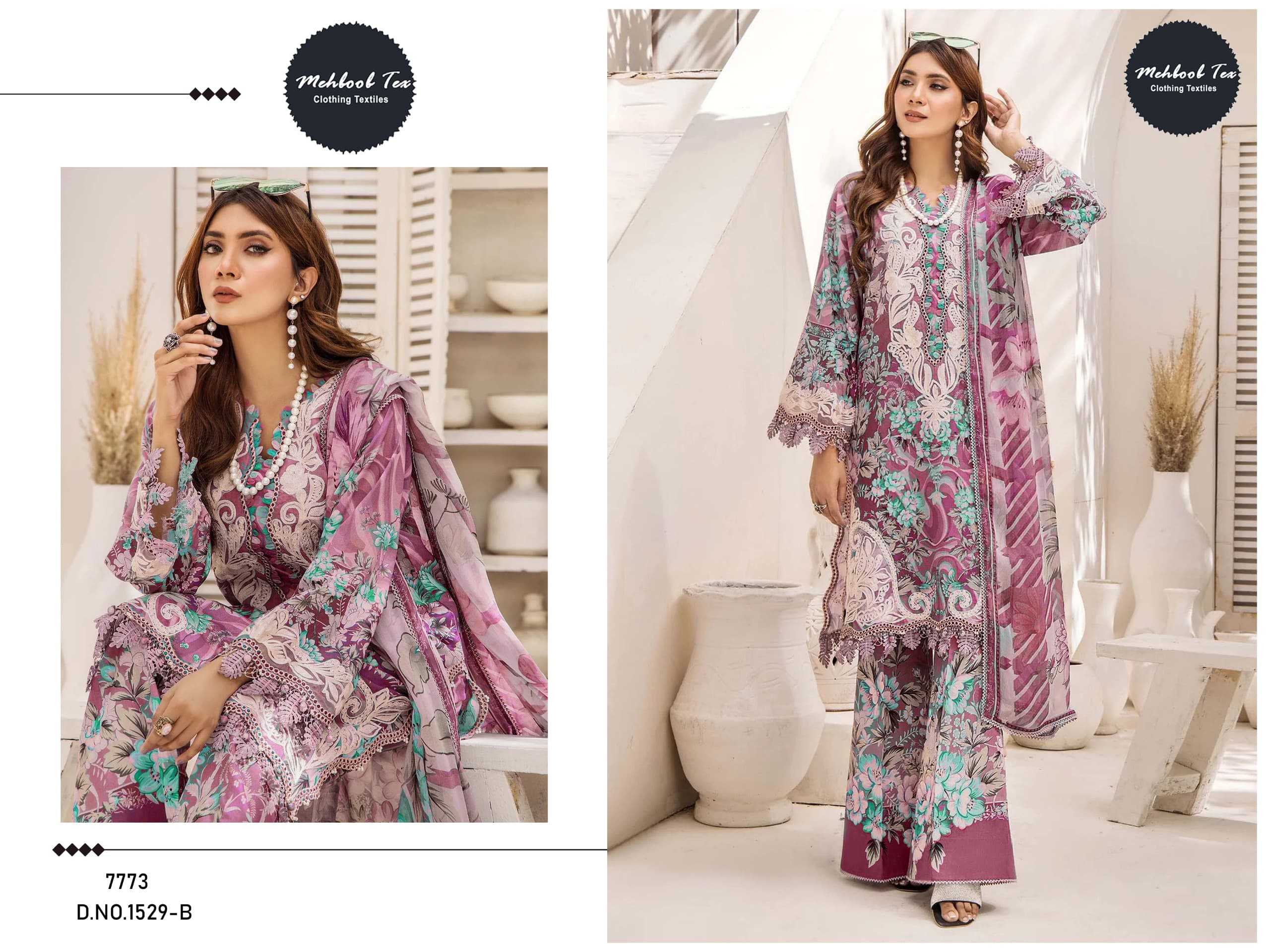 Ynf Pure Cotton RIN186 Mehbbob tex-1529-1531 Suits & Dresses Islamic Clothing Festive Collections Wholesale Pakistani Suits Embroidery Suits Eid Collections Manufacturer