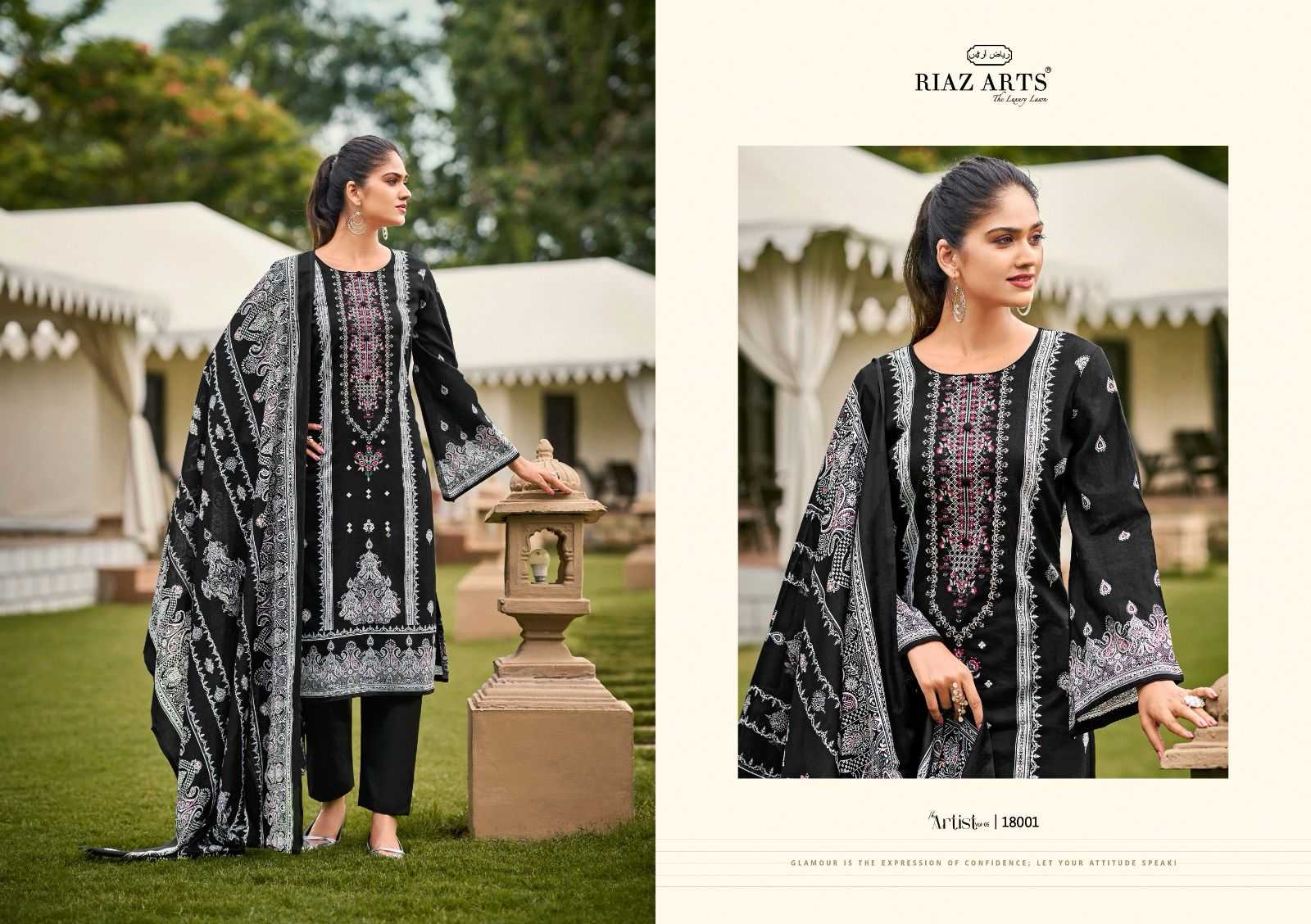 Ynf Pure Cotton RIN186 RIAZ ART-THE ARTIST VOL:5 Suits & Dresses Islamic Clothing Festive Collections Wholesale Pakistani Suits Embroidery Suits Eid Collections Manufacturer