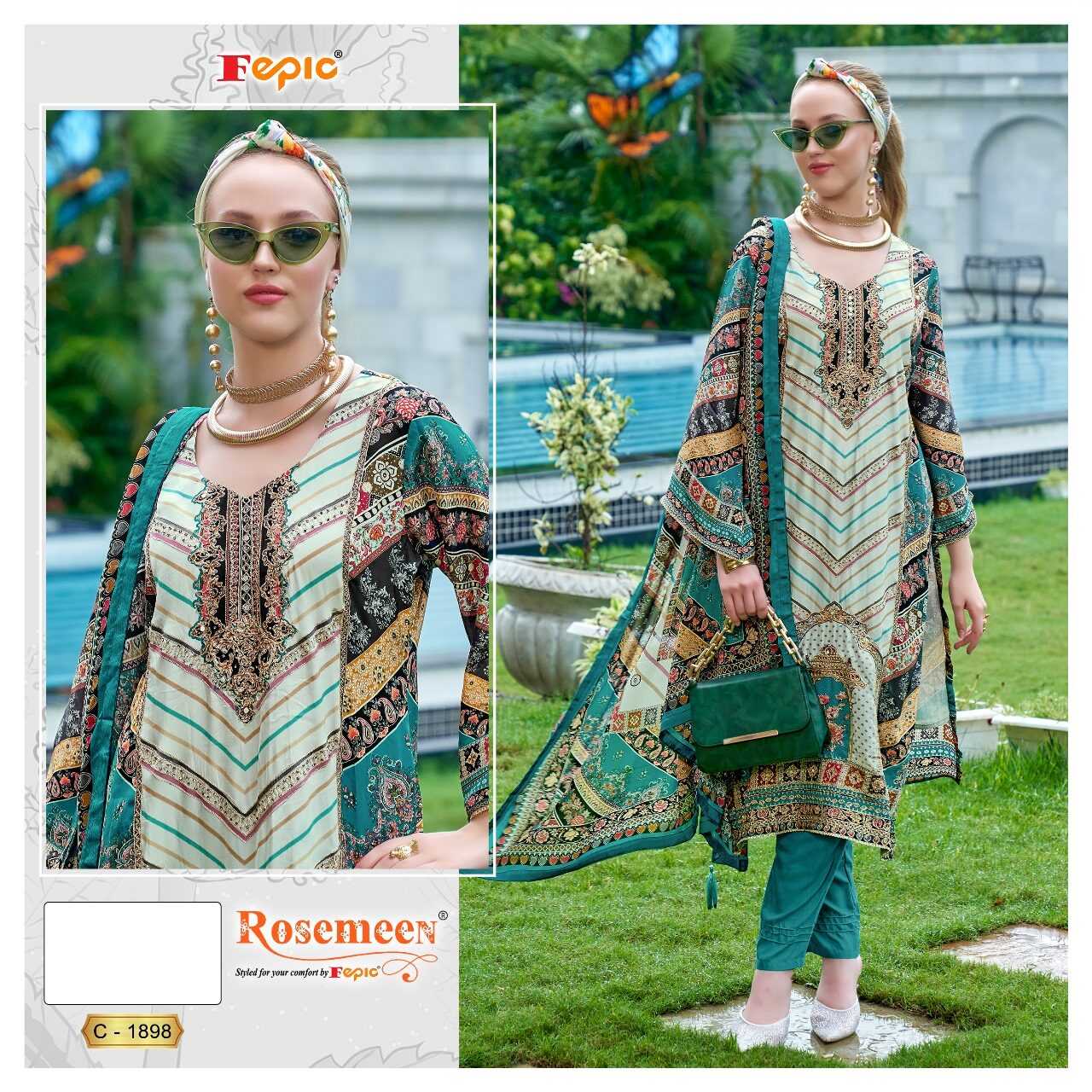 Ynf Pure Crepe KESH446 FEPIC ROSEMEEN-CRAPE DIZITAL Suits & Dresses Islamic Clothing Festive Collections Wholesale Pakistani Suits Printed Suits Embroidered Suits Manufacturer