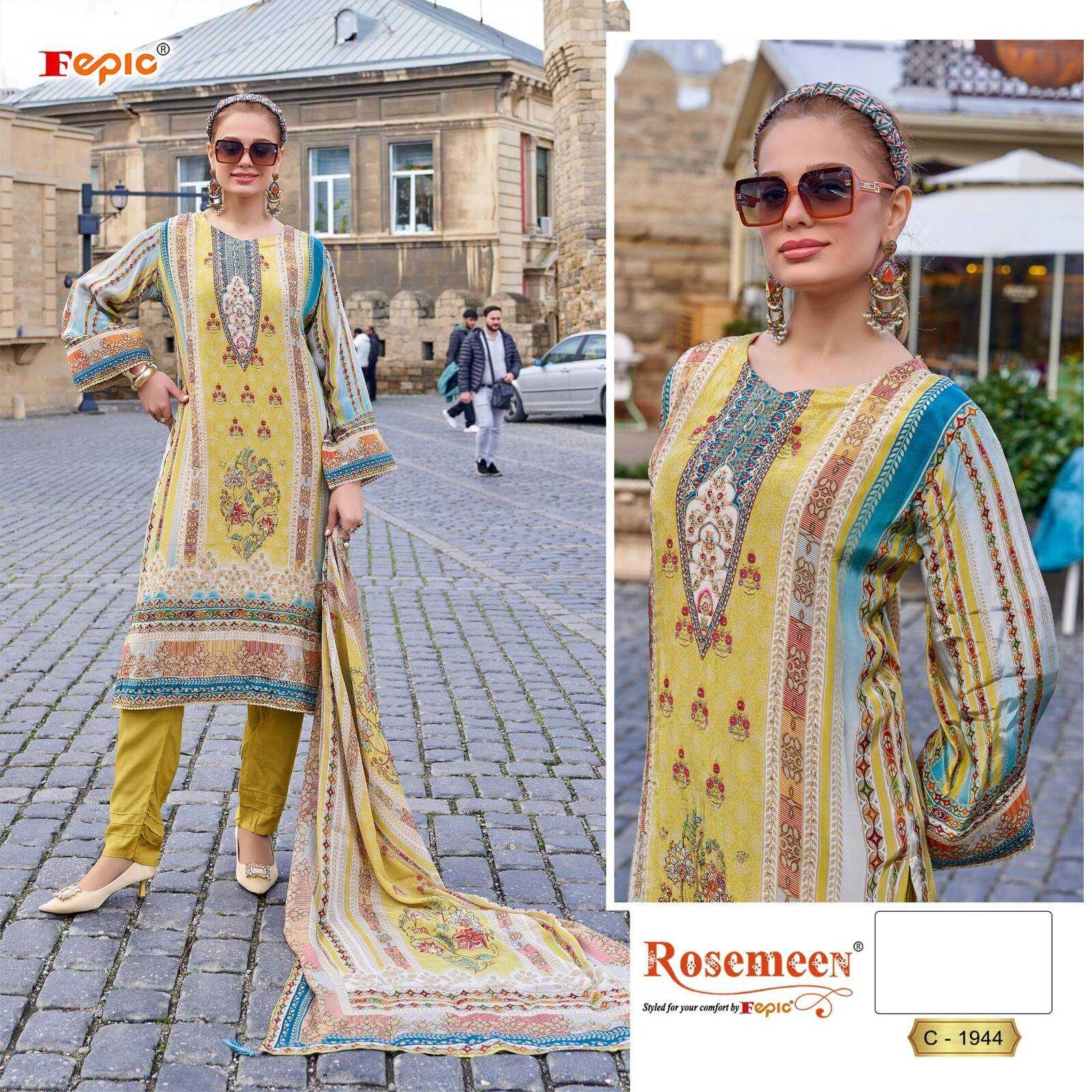 Ynf Pure Crepe KESH446 FEPIC ROSEMEEN-CRAPE DIZITAL Suits & Dresses Islamic Clothing Festive Collections Wholesale Pakistani Suits Printed Suits Embroidered Suits Manufacturer