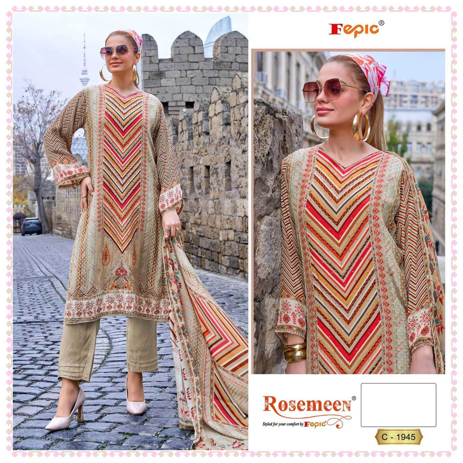 Ynf Pure Crepe KESH446 FEPIC ROSEMEEN-CRAPE DIZITAL Suits & Dresses Islamic Clothing Festive Collections Wholesale Pakistani Suits Printed Suits Embroidered Suits Manufacturer