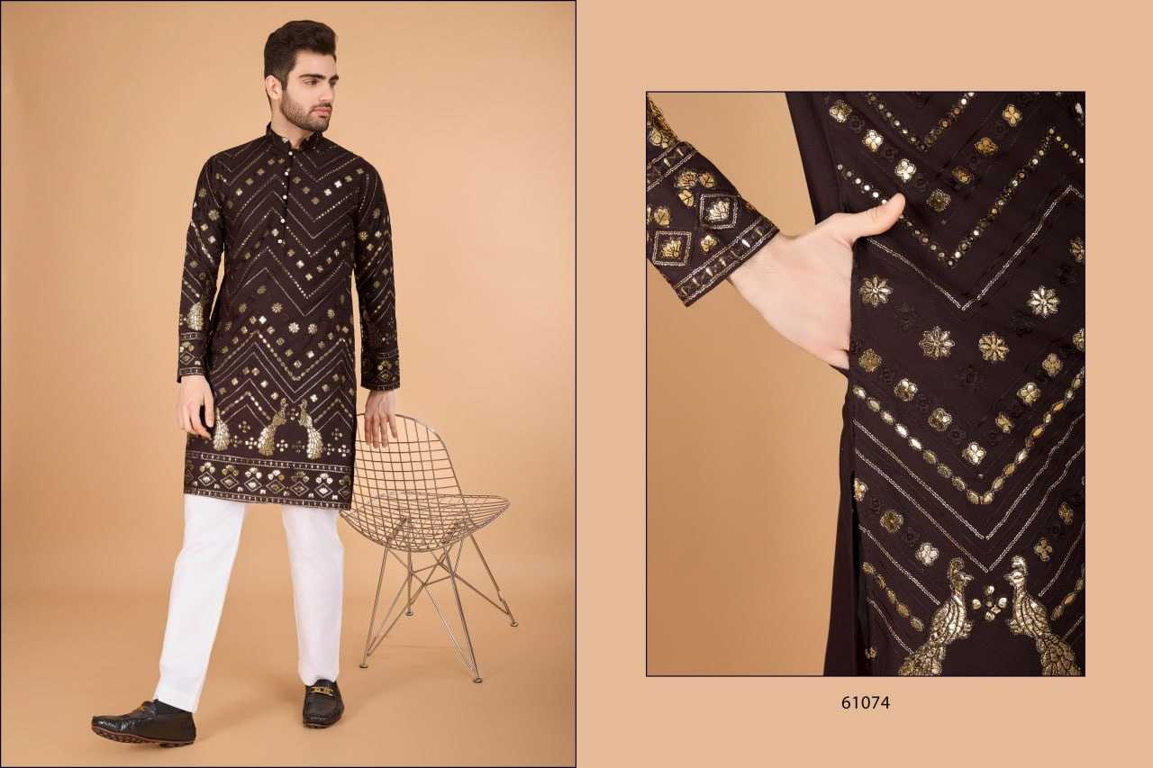 Ynf Viscose Rayon RIN197 2666 Mens Wear Diwali Collections Festive Collections Wholesale Mens Kurtas Casual Wear Men Wedding kurta Manufacturer