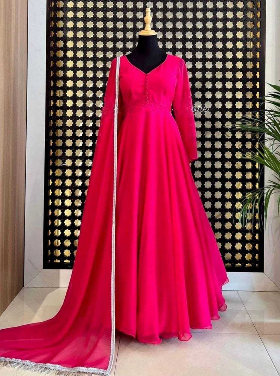 Ynf Faux Georgette RIN157 2652 Gowns Wedding Collections Festive Collections Wholesale Fancy Gowns Party Gowns Georgette Gown Manufacturer