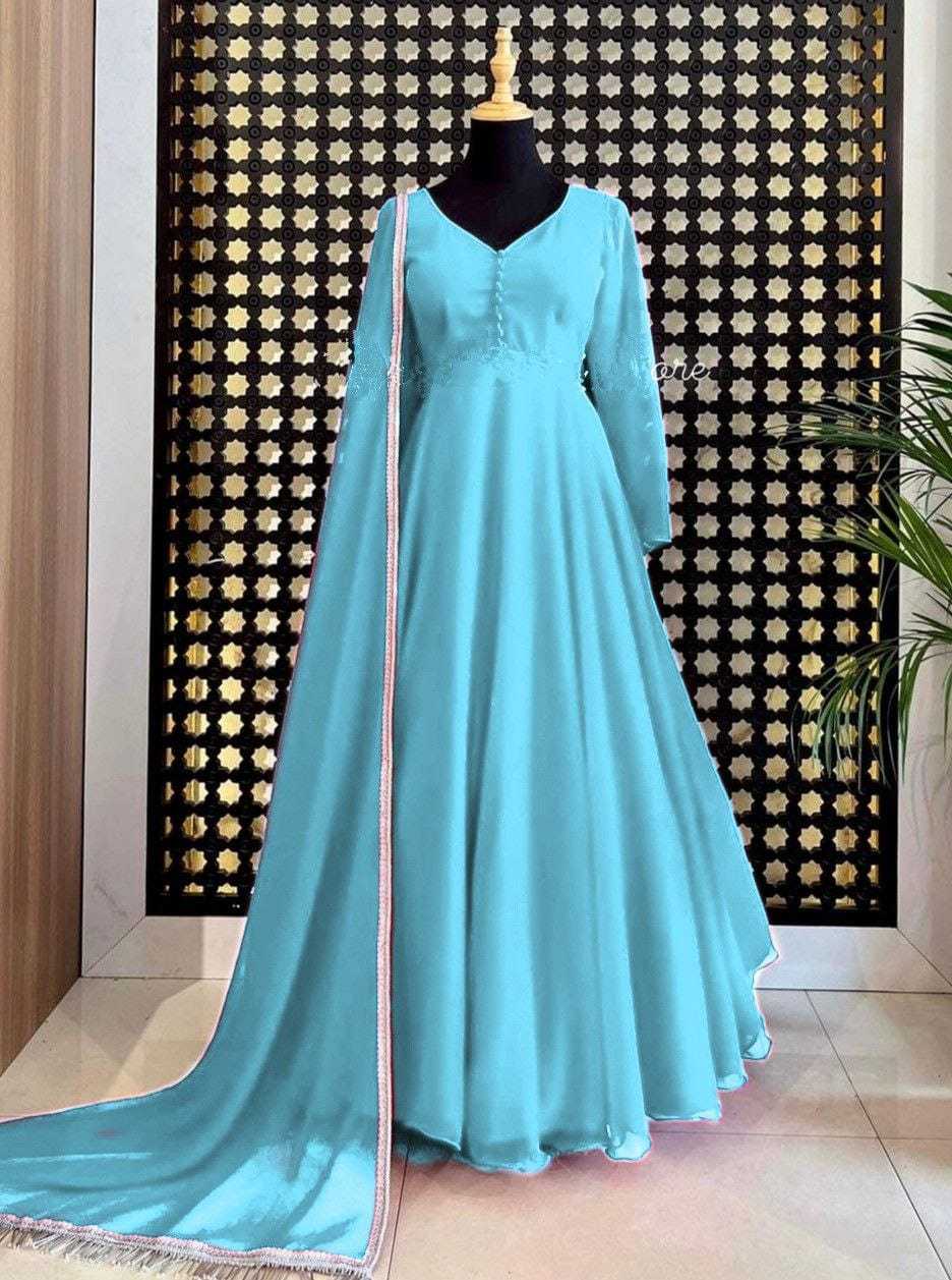 Ynf Faux Georgette RIN157 2652 Gowns Wedding Collections Festive Collections Wholesale Fancy Gowns Party Gowns Georgette Gown Manufacturer