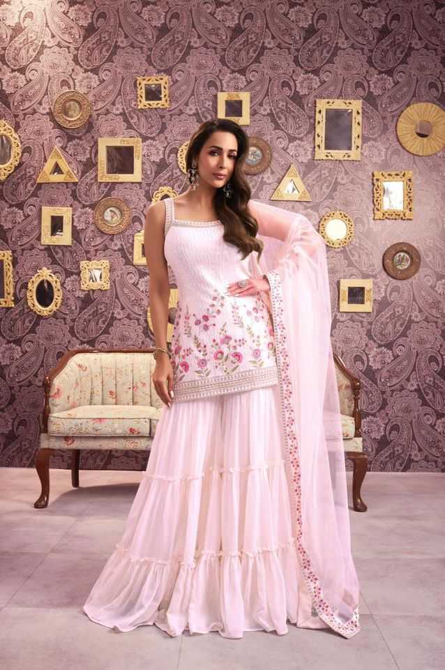 Ynf Georgette RIN197 MALAIKA ARORA-001 Suits & Dresses Wedding Collections Bollywood Collections Wholesale Georgette Suit Malaika Arora Sarees Designer Suits Manufacturer