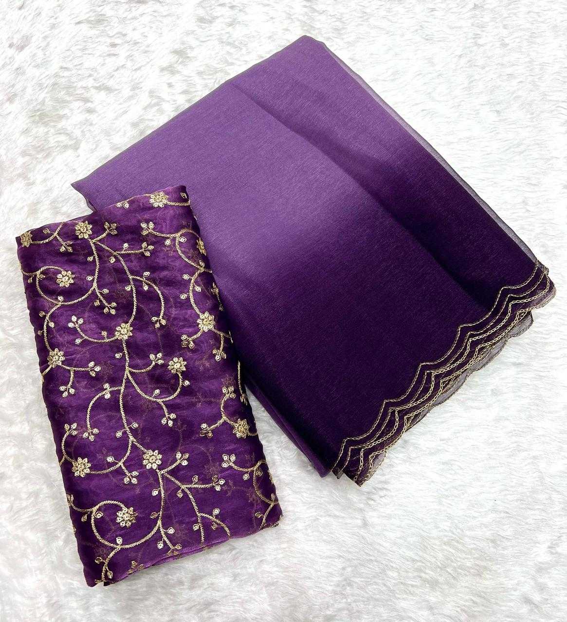 Ynf Jimmy Choo RIN199 207 Sarees Wholesale Embroidered Sarees Lightweight Sarees Manufacturer