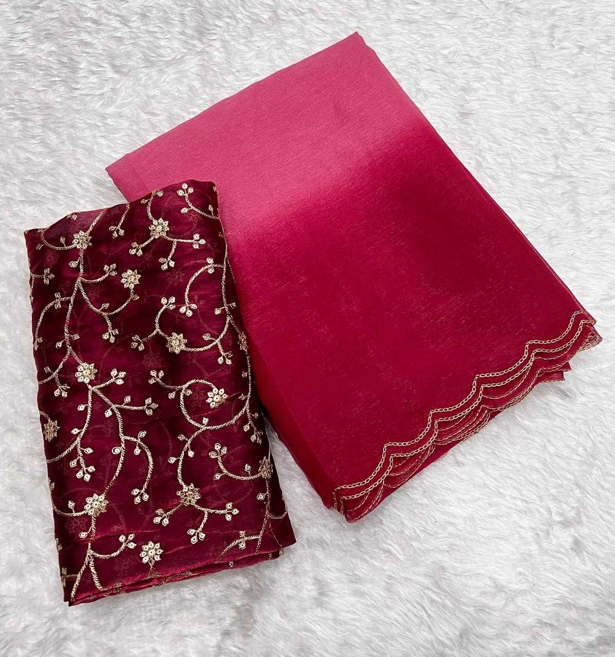 Ynf Jimmy Choo RIN199 207 Sarees Wholesale Embroidered Sarees Lightweight Sarees Manufacturer