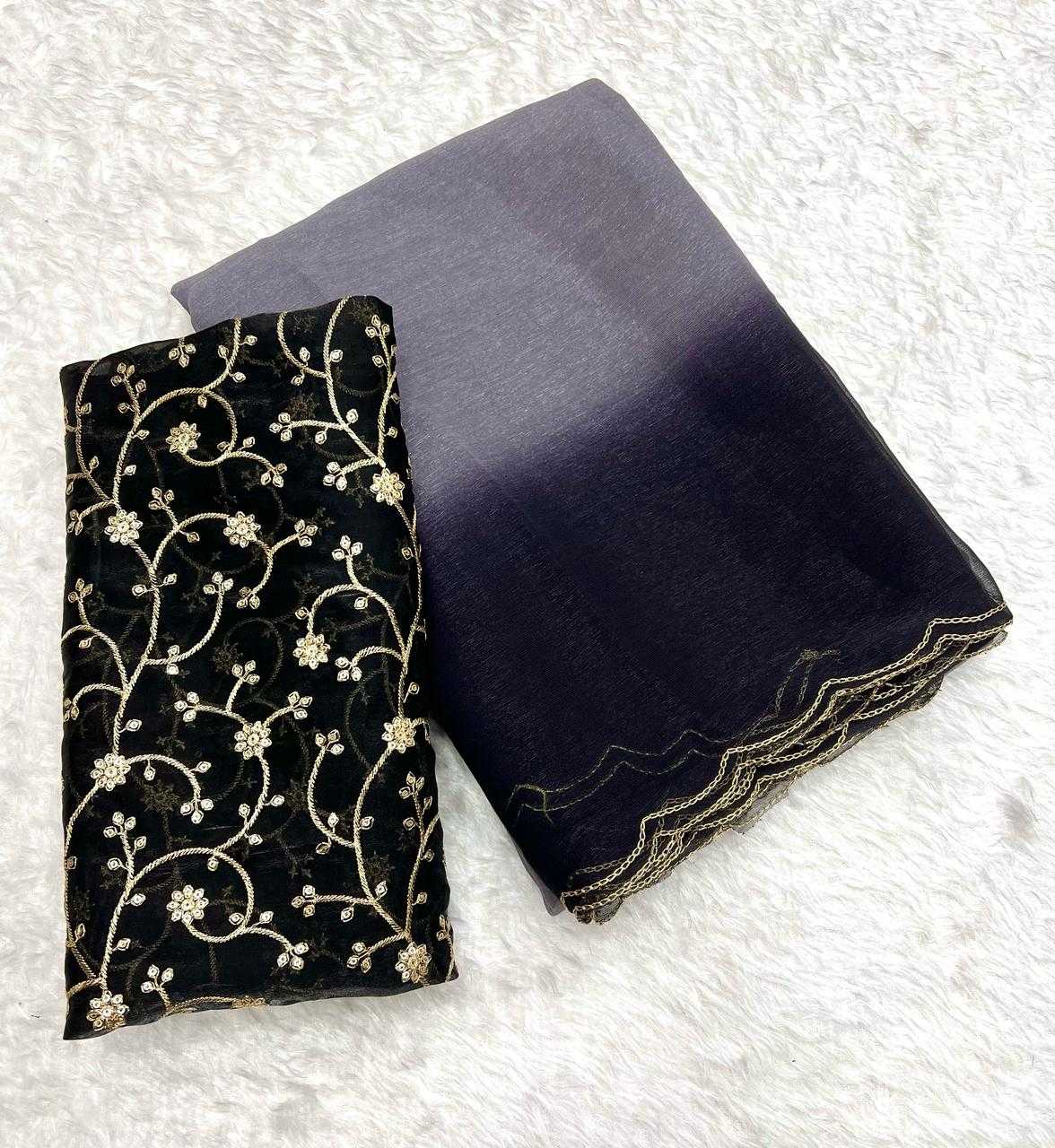 Ynf Jimmy Choo RIN199 207 Sarees Wholesale Embroidered Sarees Lightweight Sarees Manufacturer